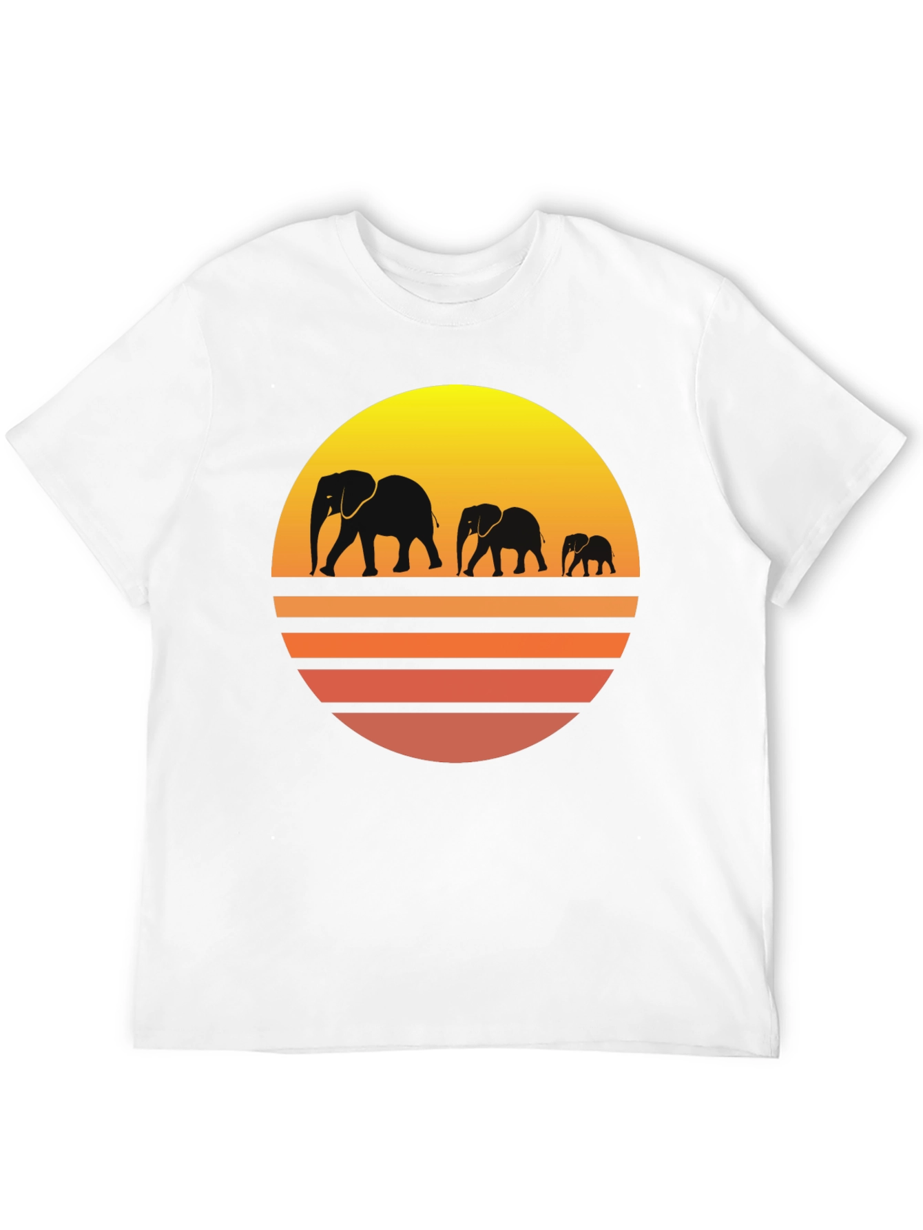 Elephant Sunset Graphic Tee - Mens Black T-Shirt