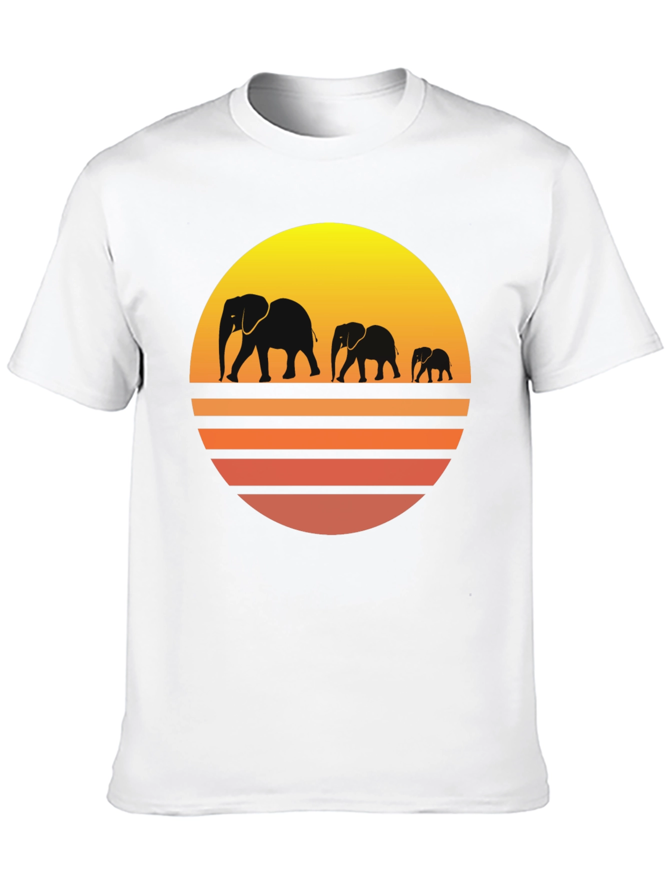 Elephant Sunset Graphic Tee - Mens Black T-Shirt