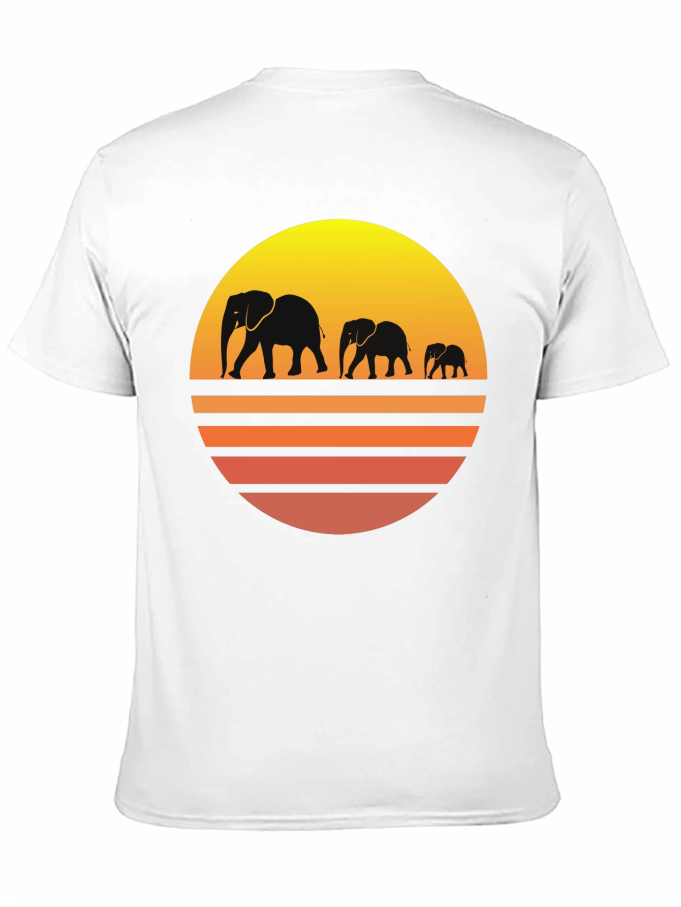 Elephant Sunset Graphic Tee - Mens Black T-Shirt