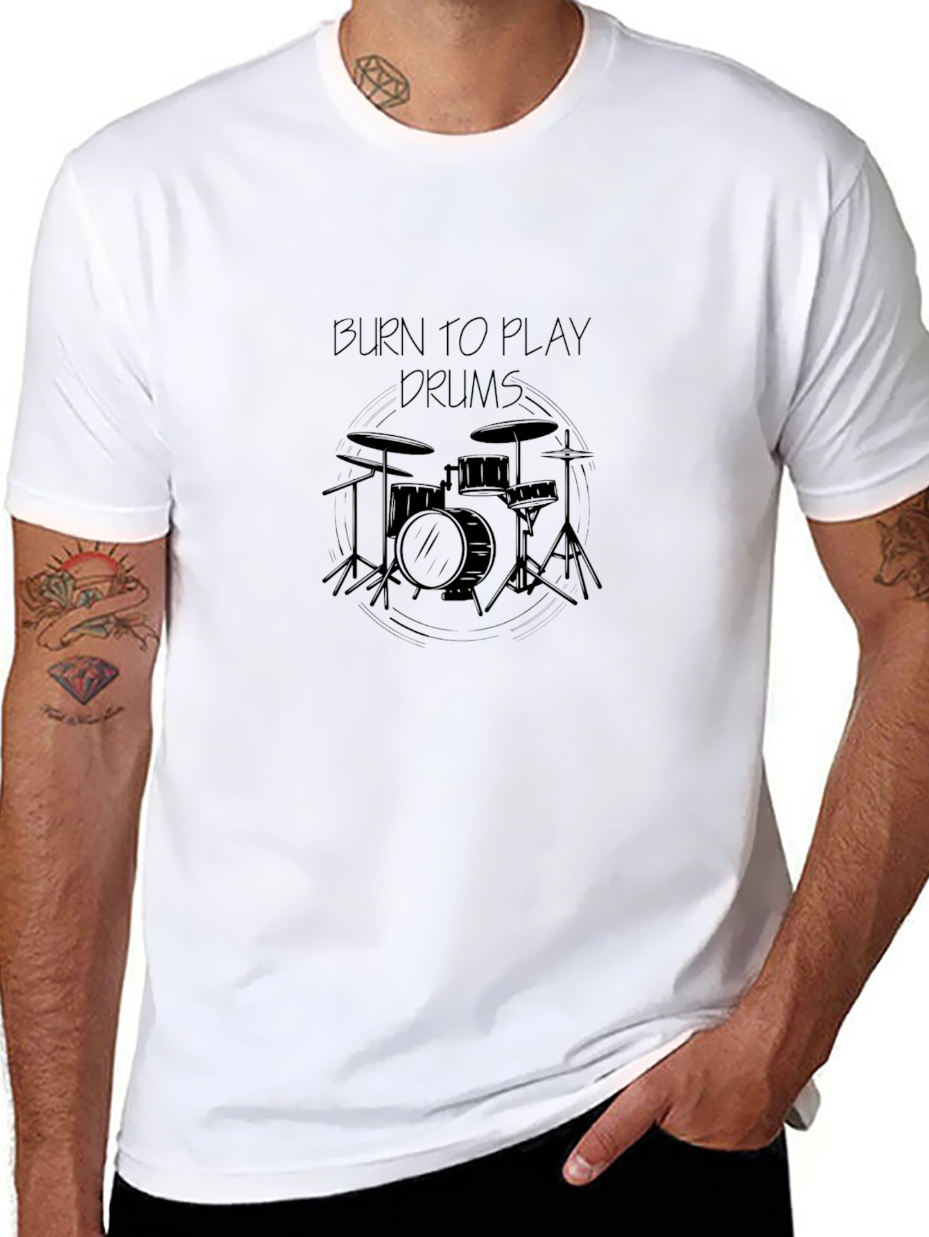 Burn to Play Drums T-Shirt - Black