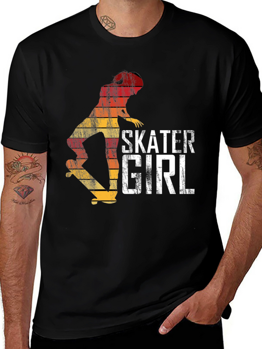 Skater Girl Retro Graphic T-Shirt