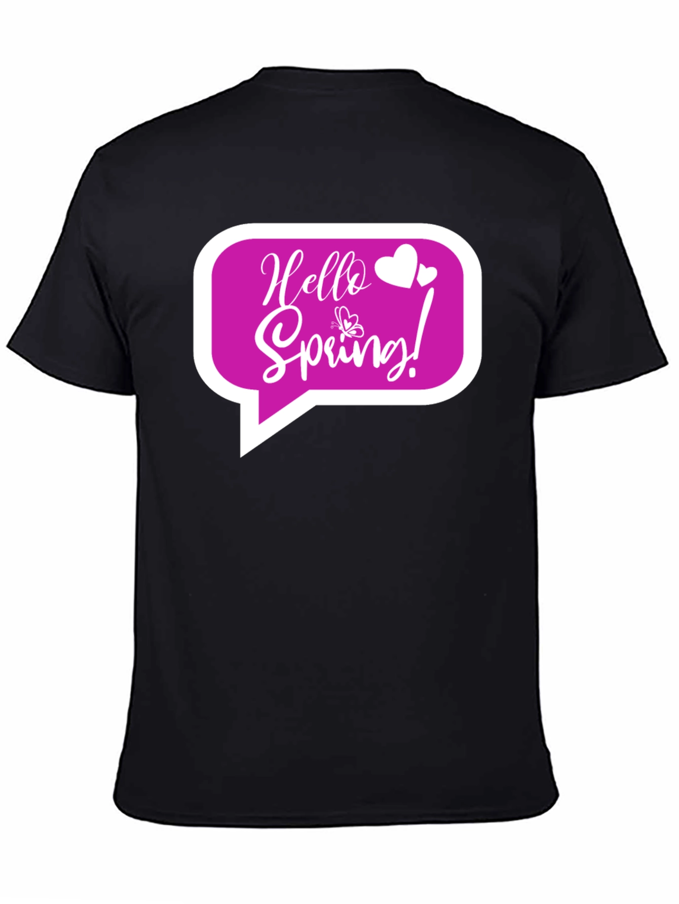 Hello Spring! Graphic T-Shirt - Stylish Black Tee