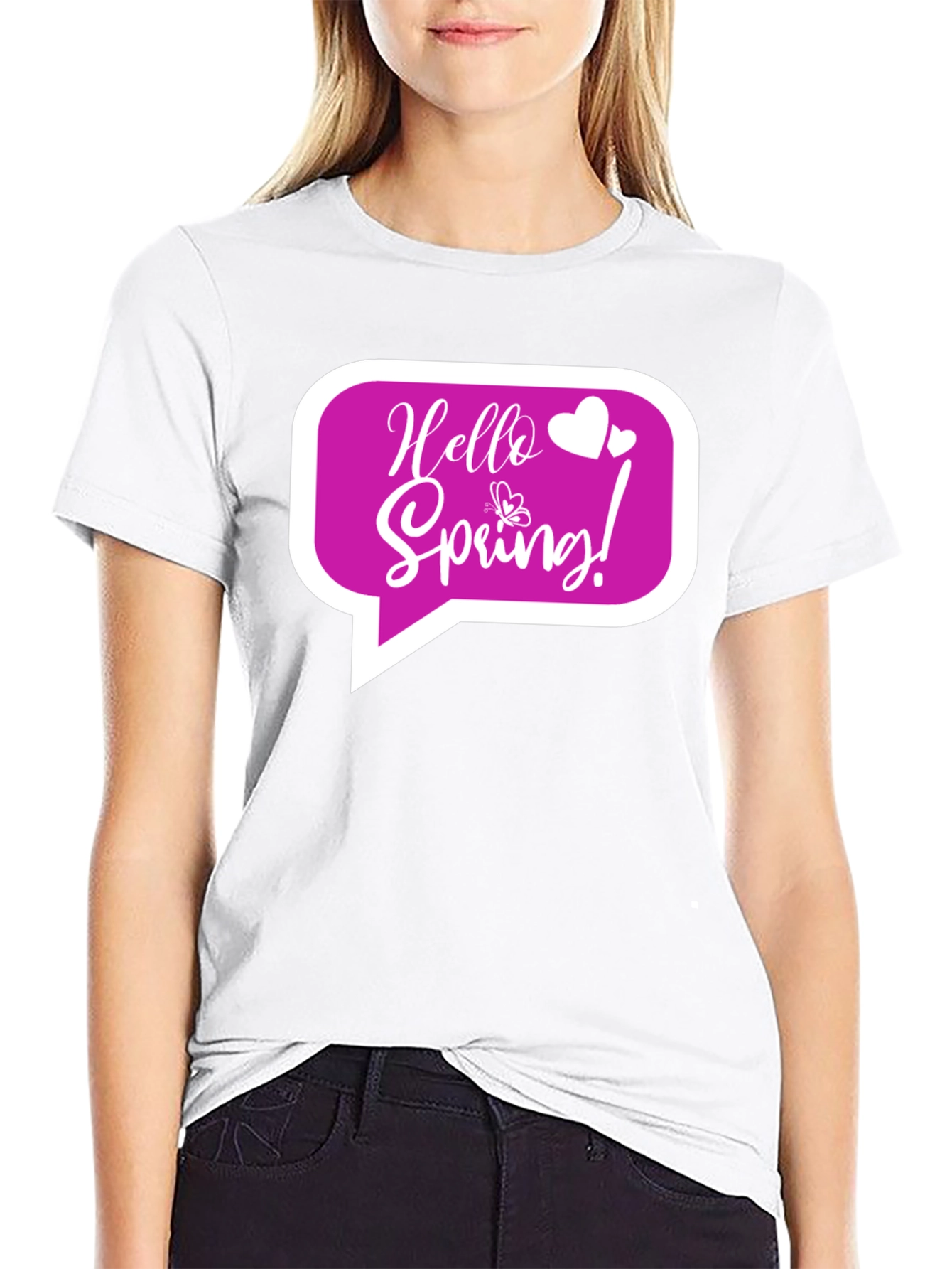 Hello Spring! Graphic T-Shirt - Stylish Black Tee
