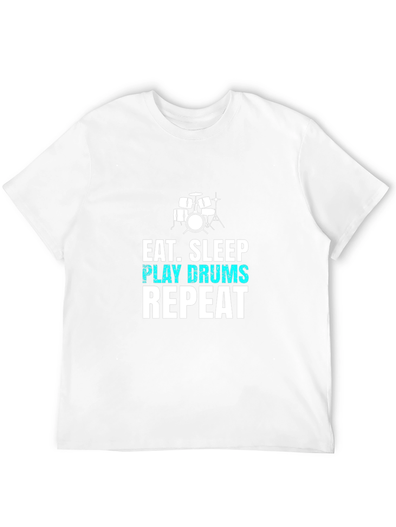 Eat Sleep Play Drums Repeat Black T-Shirt