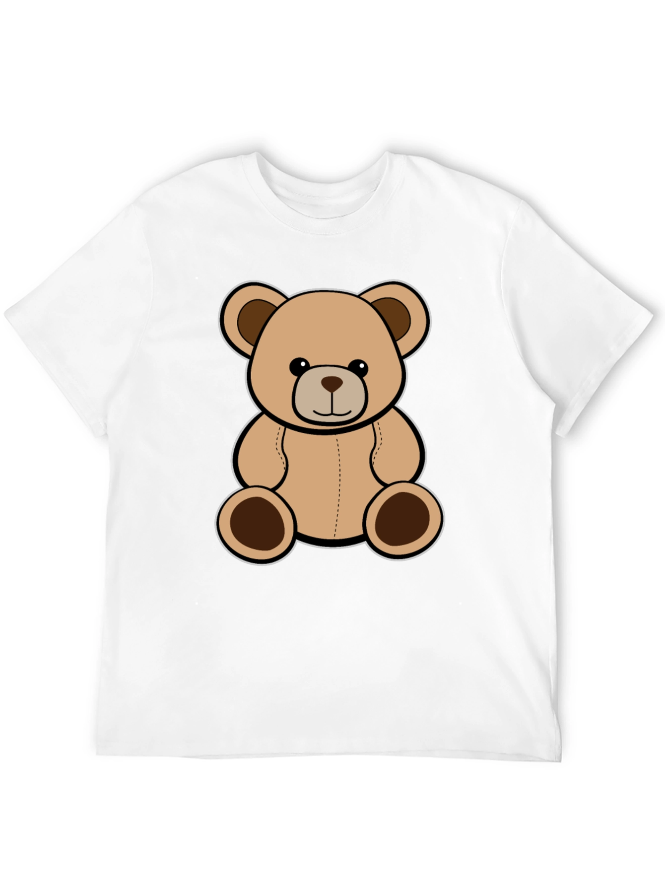 Cute Teddy Bear Graphic Black T-Shirt