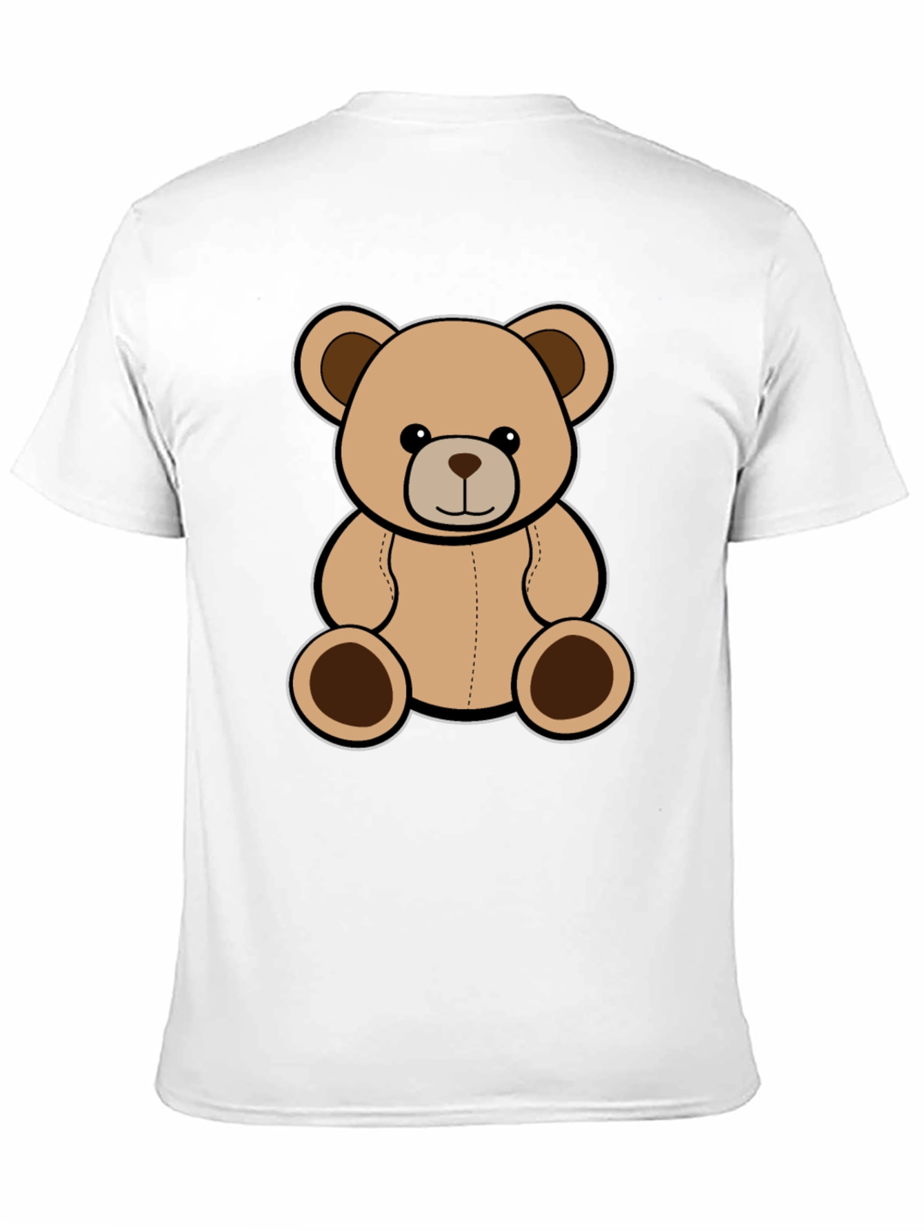 Cute Teddy Bear Graphic Black T-Shirt