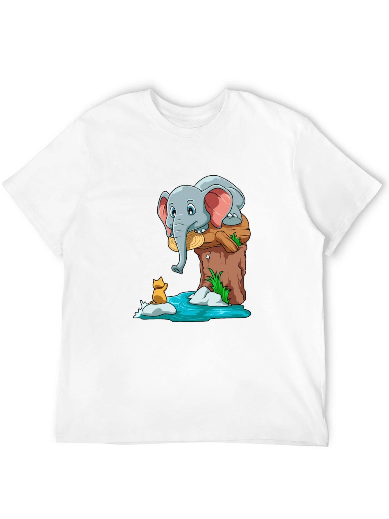 Elephant and Fox Graphic T-Shirt - Cute Cartoon Design