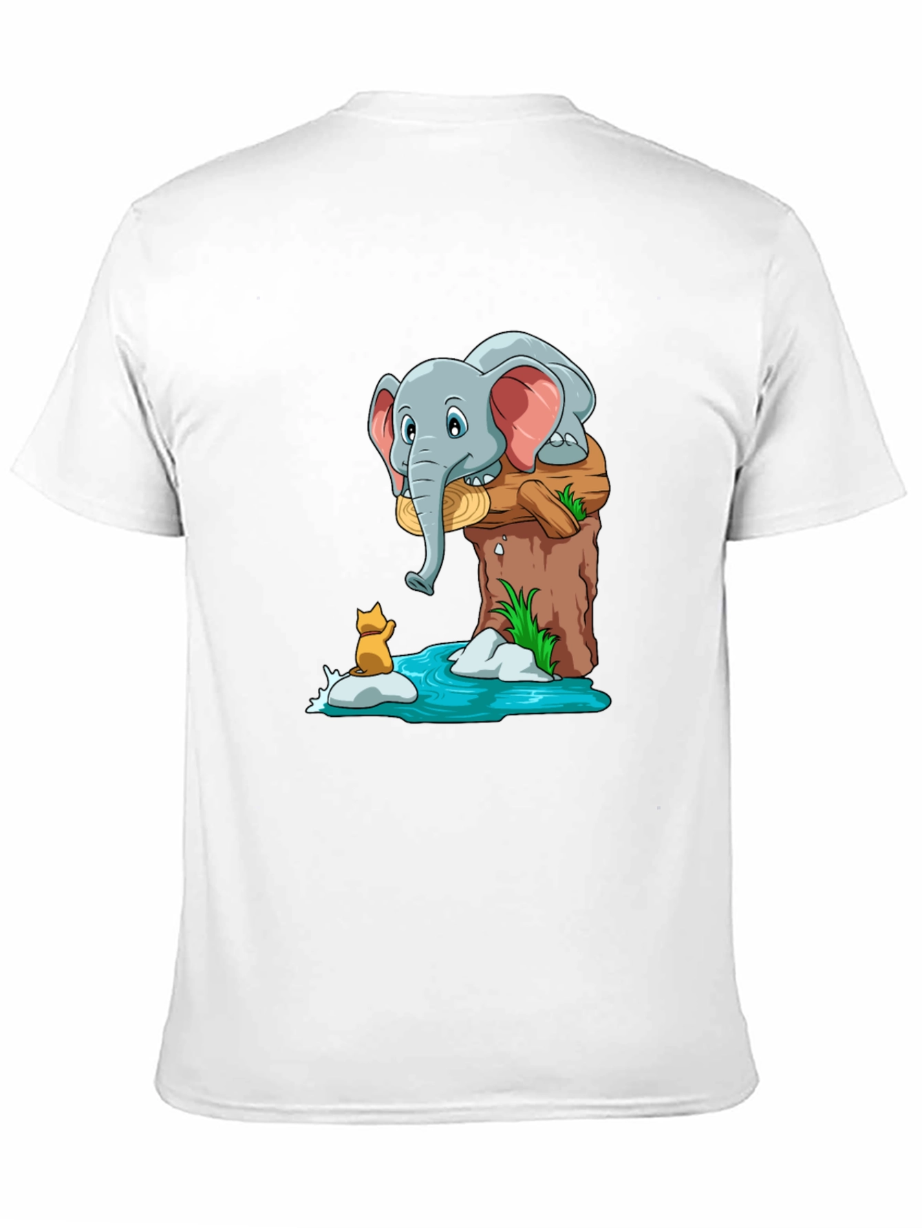 Elephant and Fox Graphic T-Shirt - Cute Cartoon Design