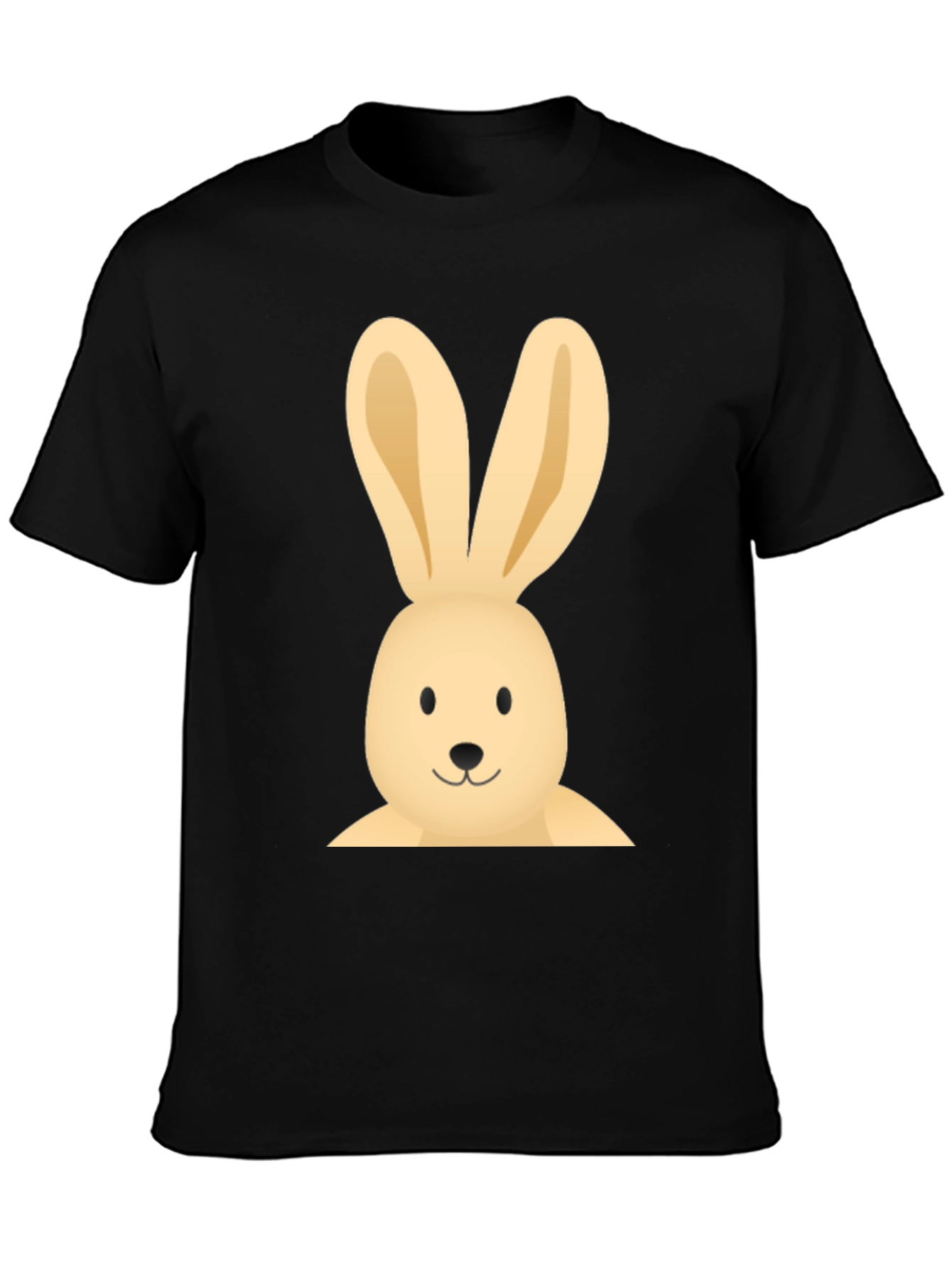Bunny Graphic Tee - Casual Black Cotton T-Shirt