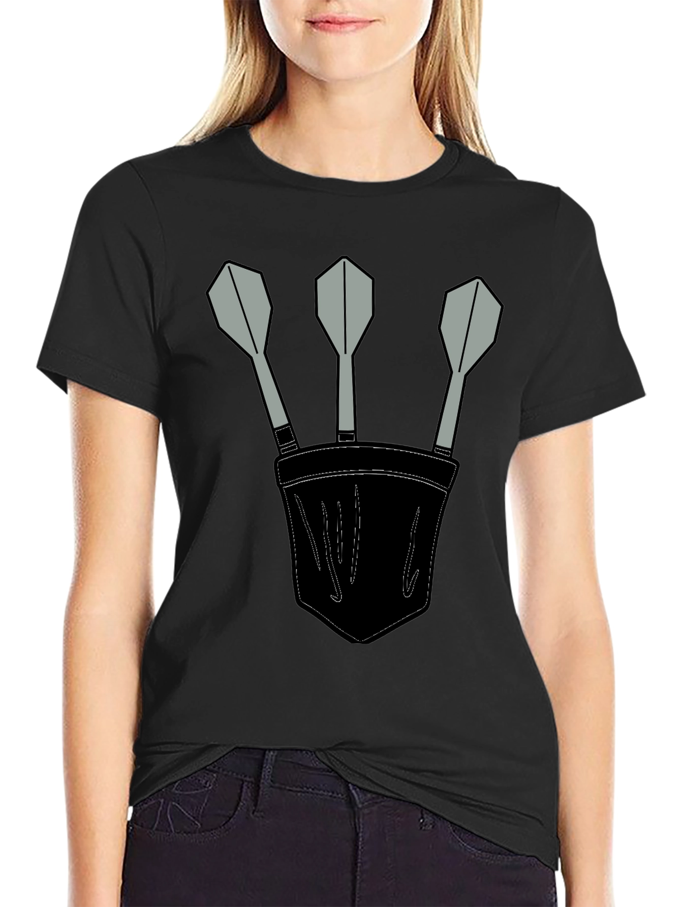 Darts in Pocket Graphic T-Shirt