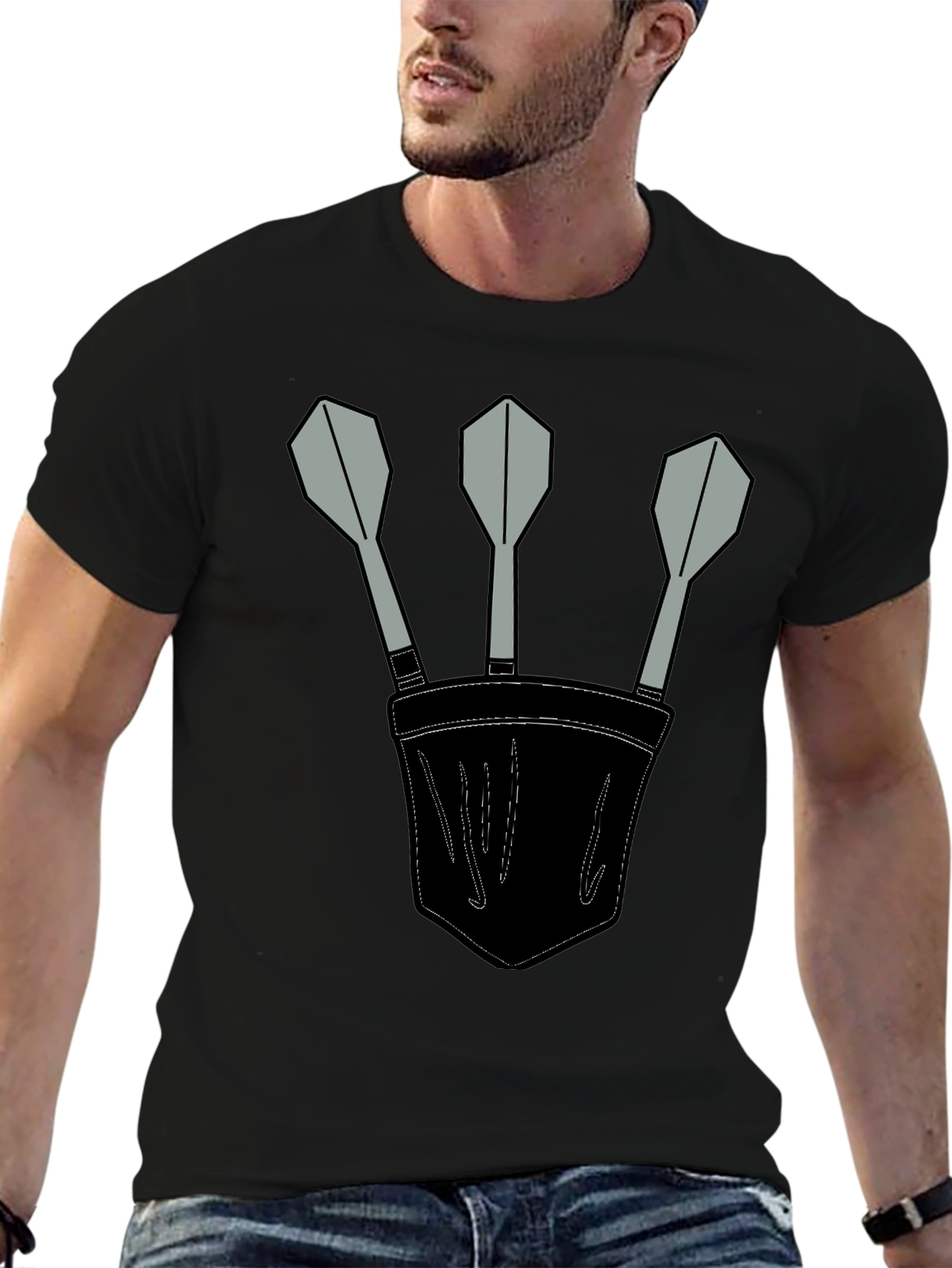 Darts in Pocket Graphic T-Shirt