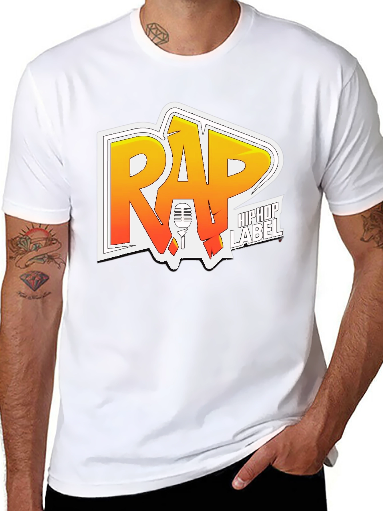 Rap HipHop Label Graphic T-Shirt