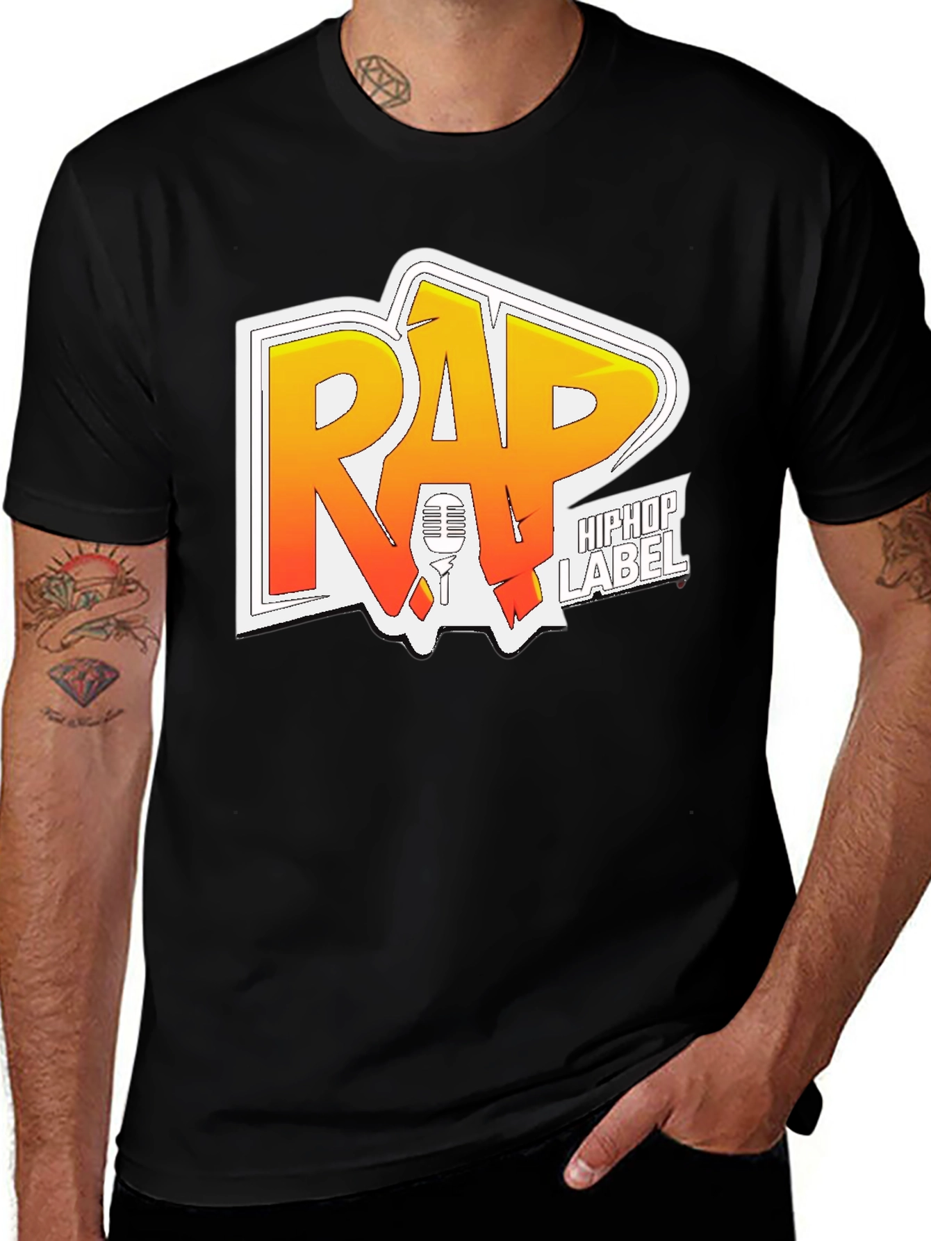 Rap HipHop Label Graphic T-Shirt