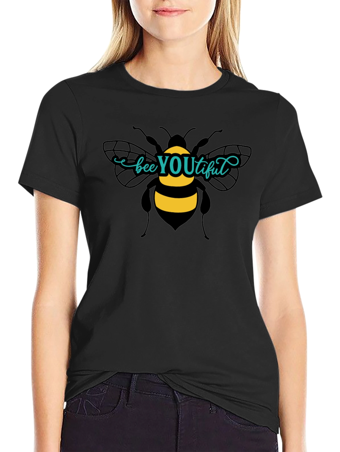 Bee YOUtiful Black Graphic T-Shirt