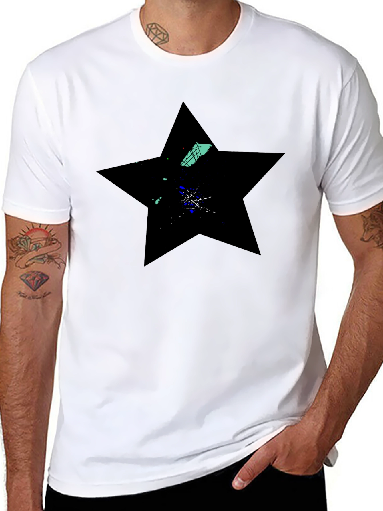 Black Star Graphic Tee - Modern Casual Wear