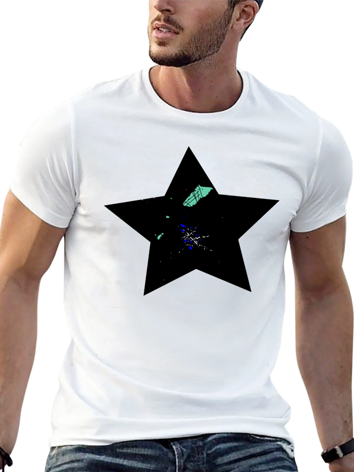 Black Star Graphic Tee - Modern Casual Wear