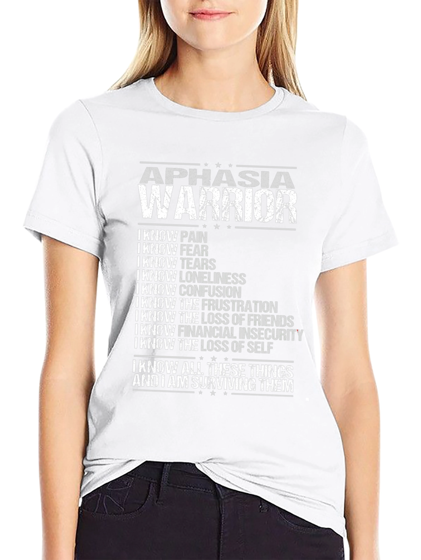 Aphasia Warrior Black T-Shirt - Surviving and Strong