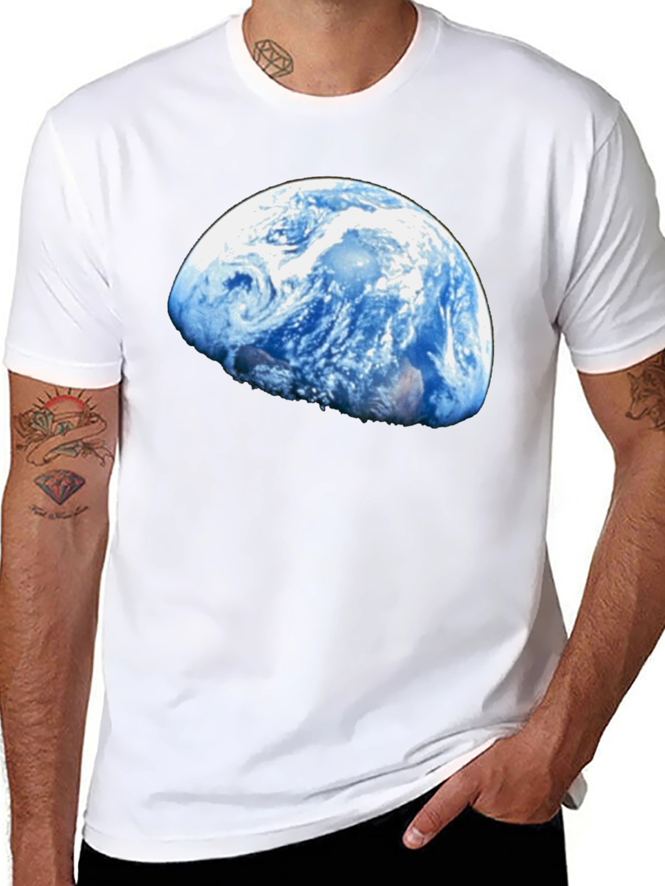 Earth Graphic T-Shirt - Black Cotton Tee