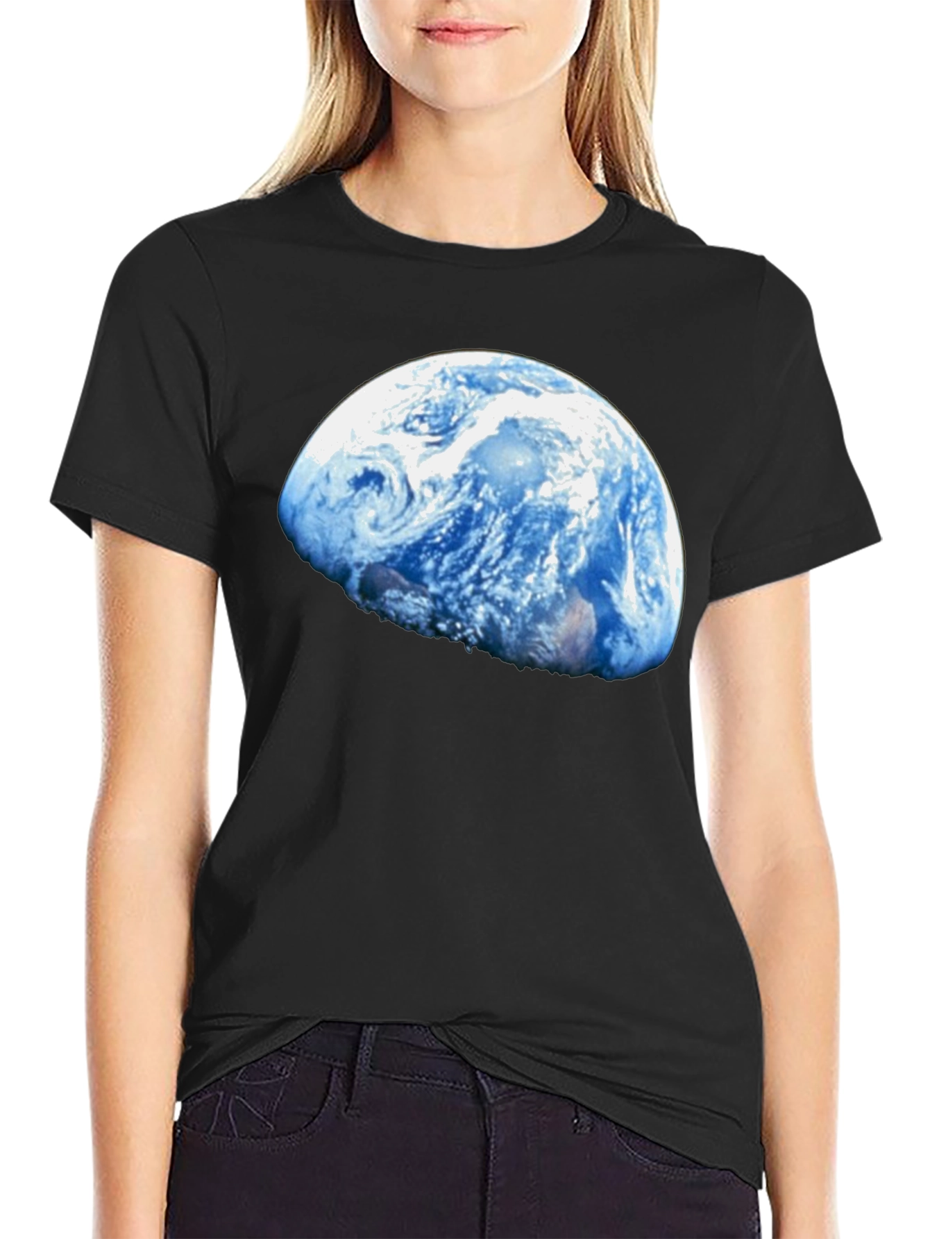 Earth Graphic T-Shirt - Black Cotton Tee