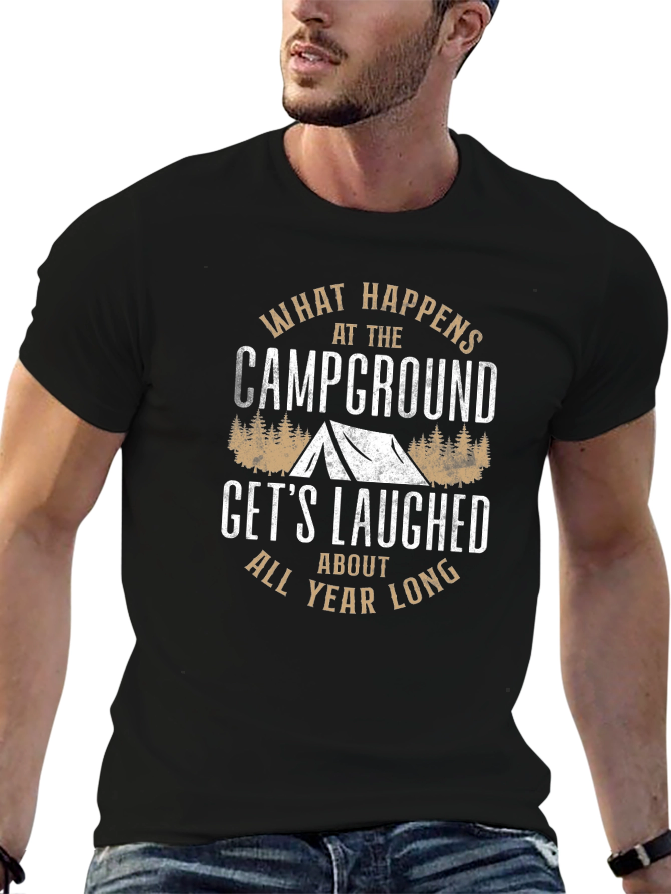 Campground Humor T-Shirt - What Happens Graphic Tee