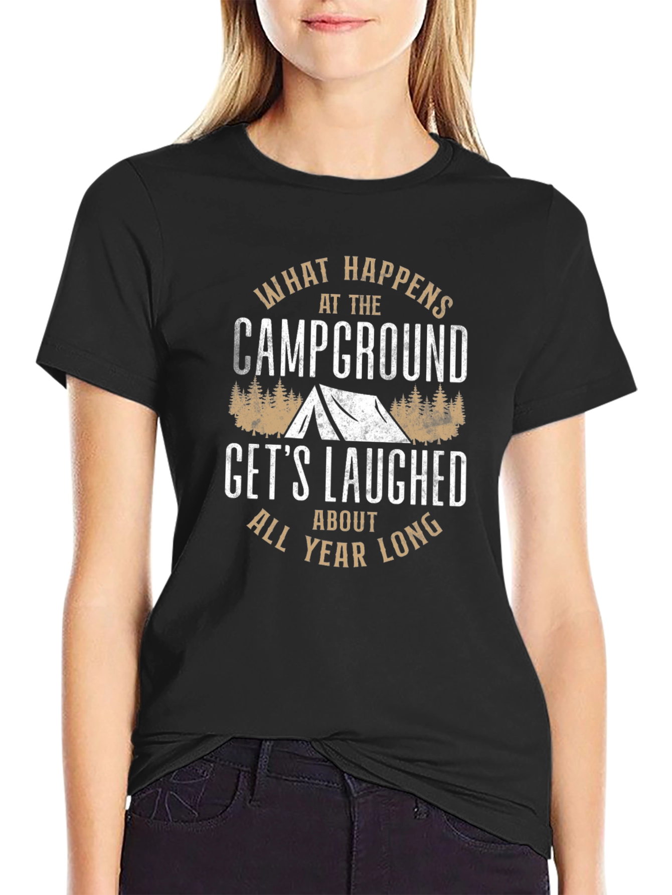 Campground Humor T-Shirt - What Happens Graphic Tee