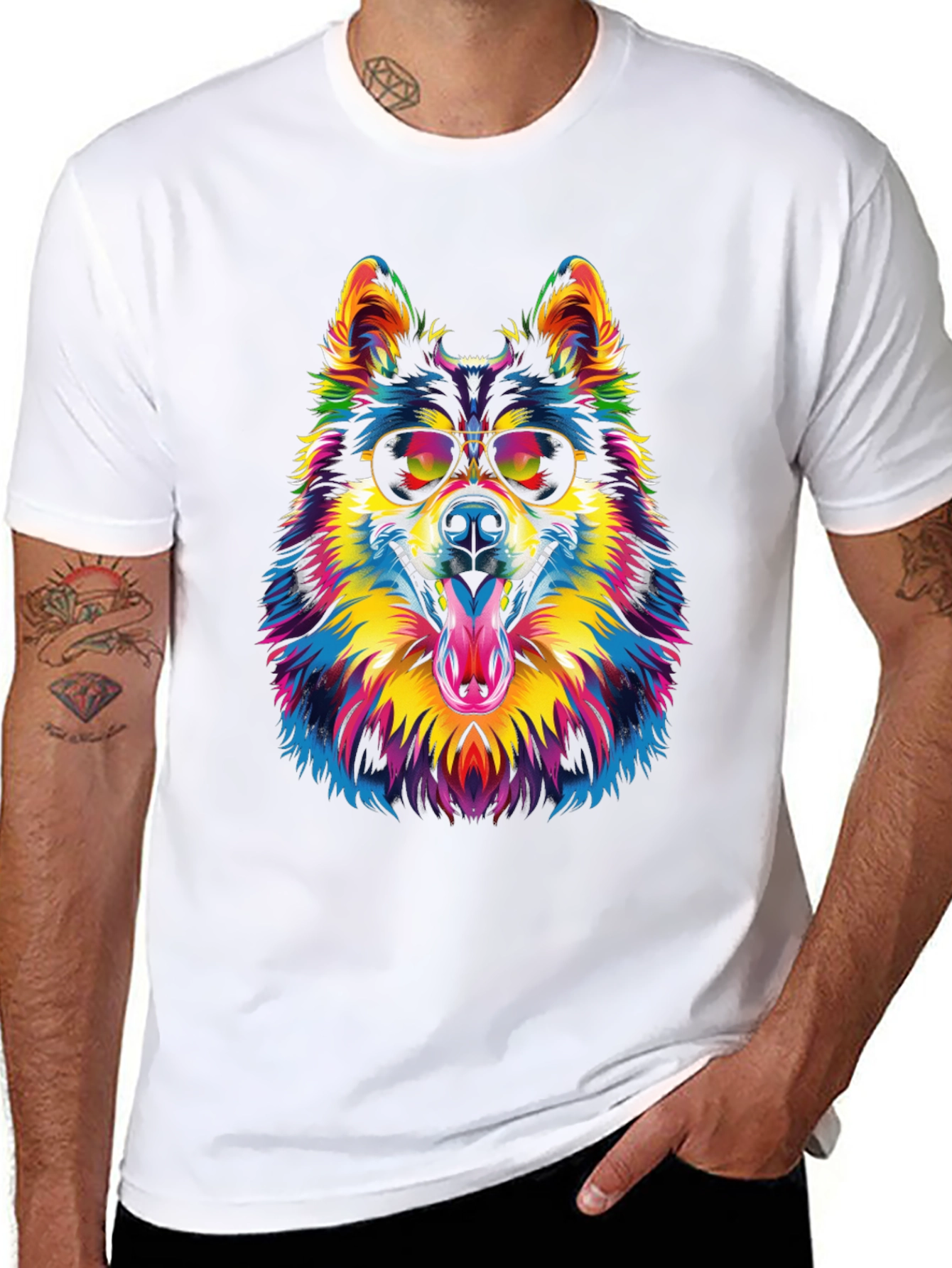Cool Dog Graphic Tee - Mens Black T-Shirt