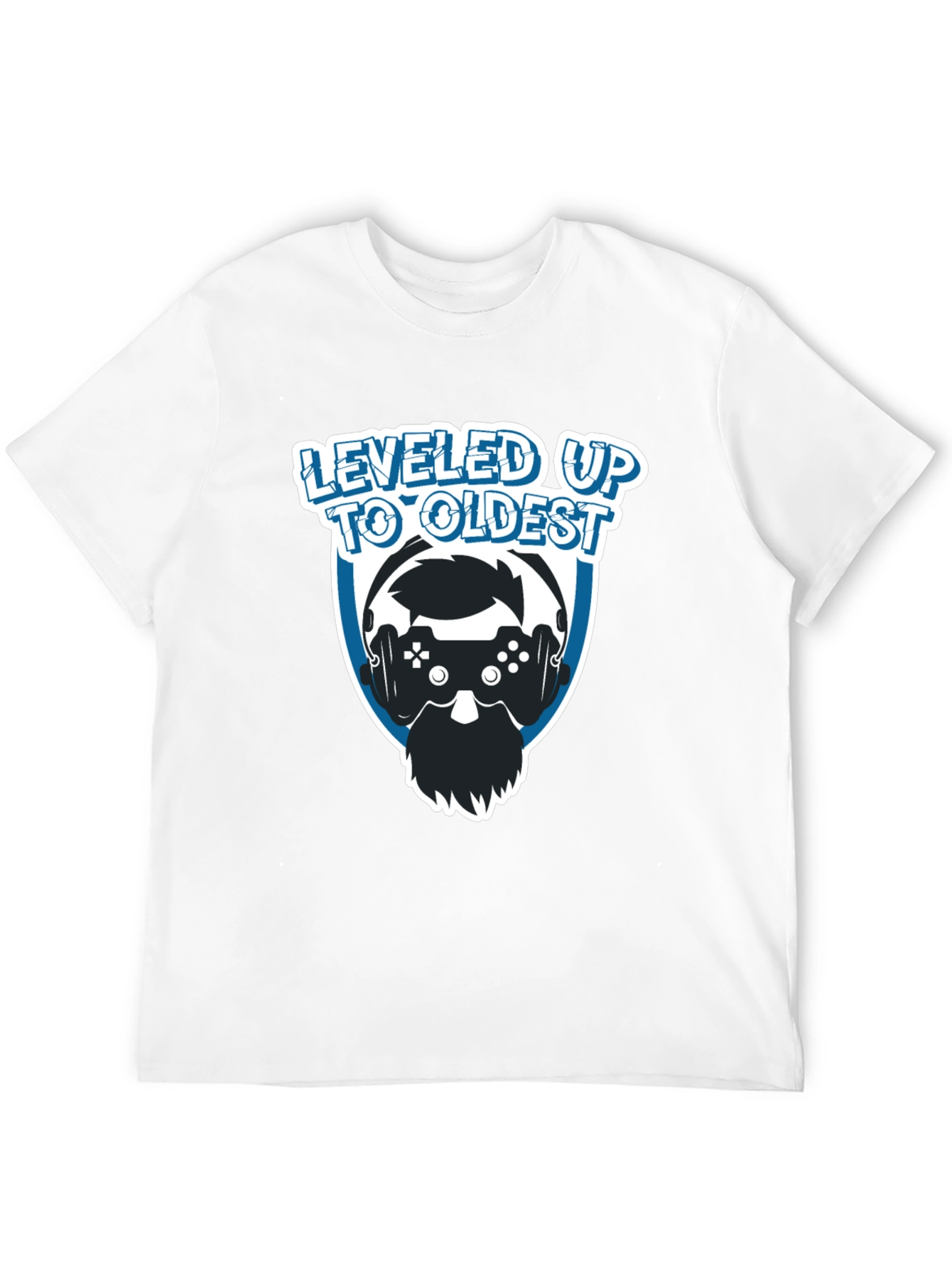 Leveled Up to Oldest Gamer T-Shirt - Black