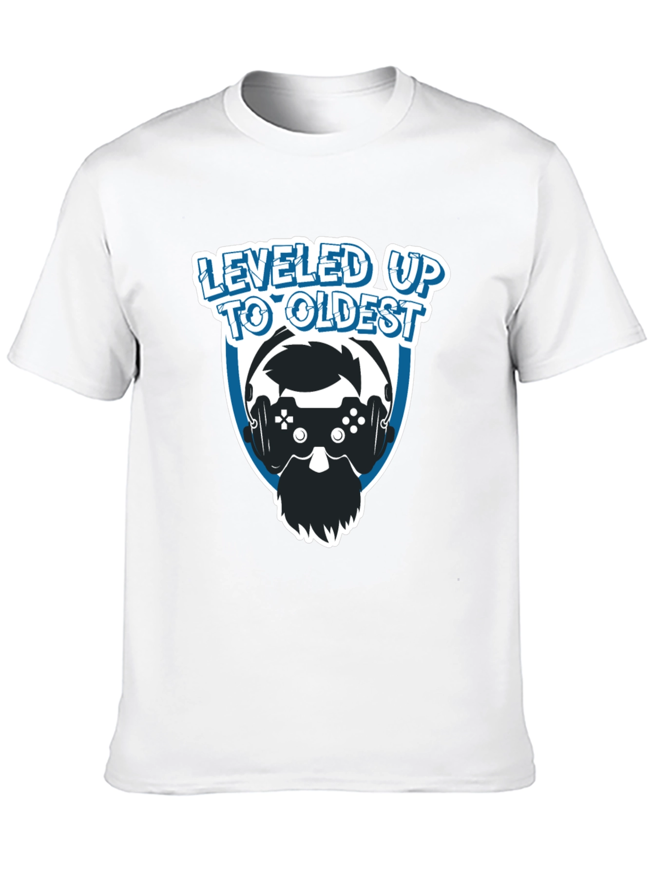 Leveled Up to Oldest Gamer T-Shirt - Black