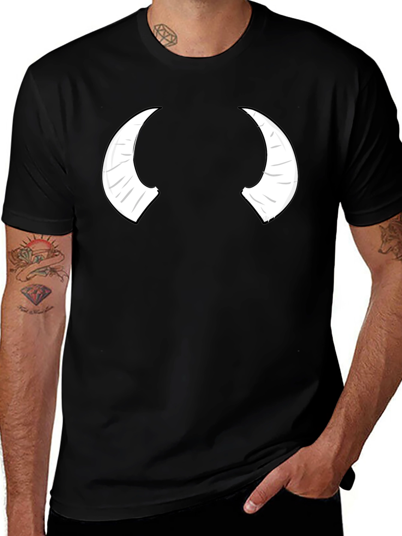 Devil Horns Graphic Black T-Shirt