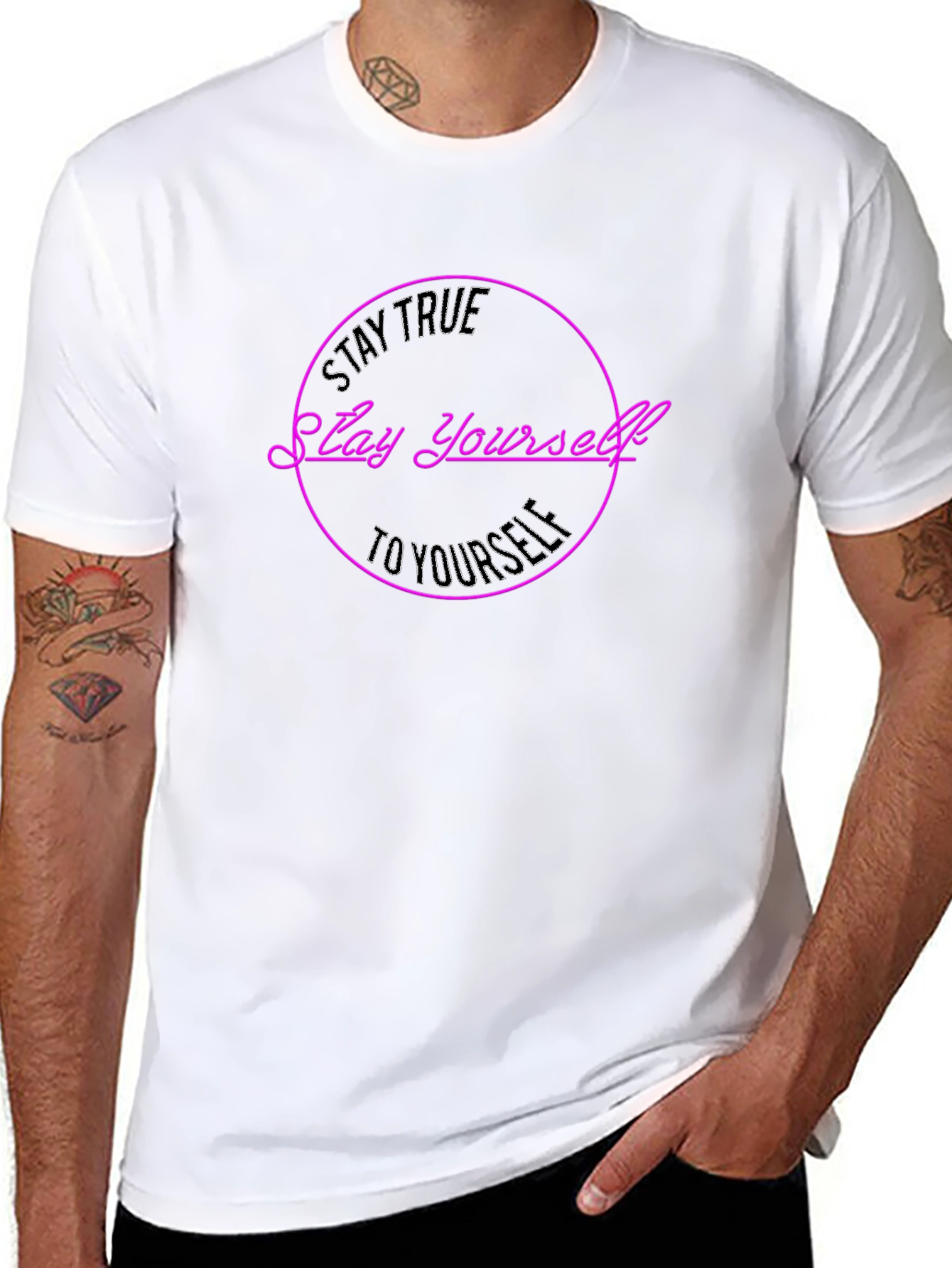 Stay True T-Shirt: Black Graphic Tee