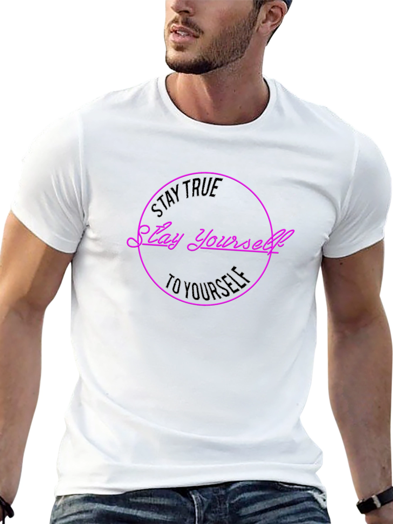 Stay True T-Shirt: Black Graphic Tee
