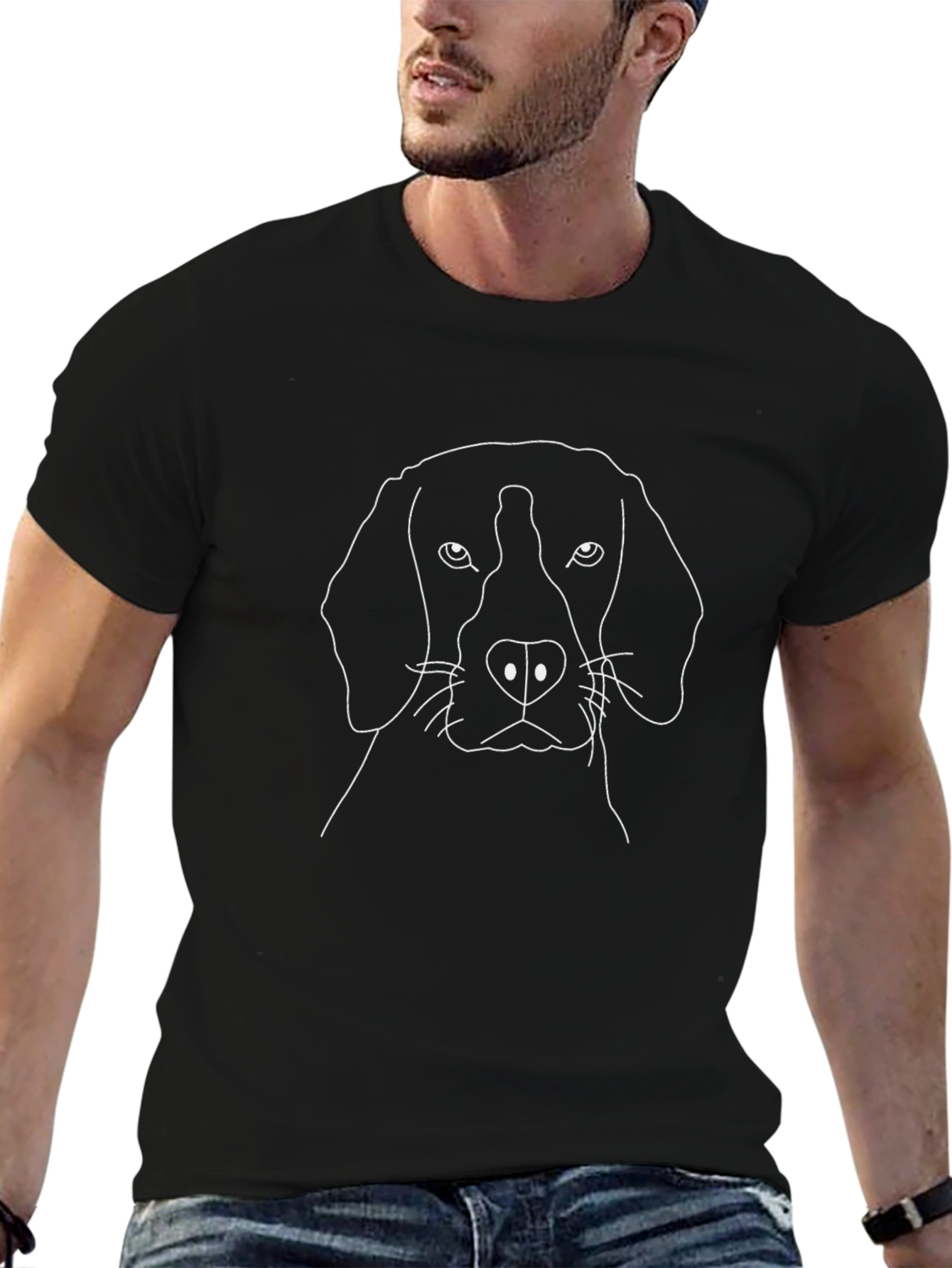 Dog Outline Black T-Shirt