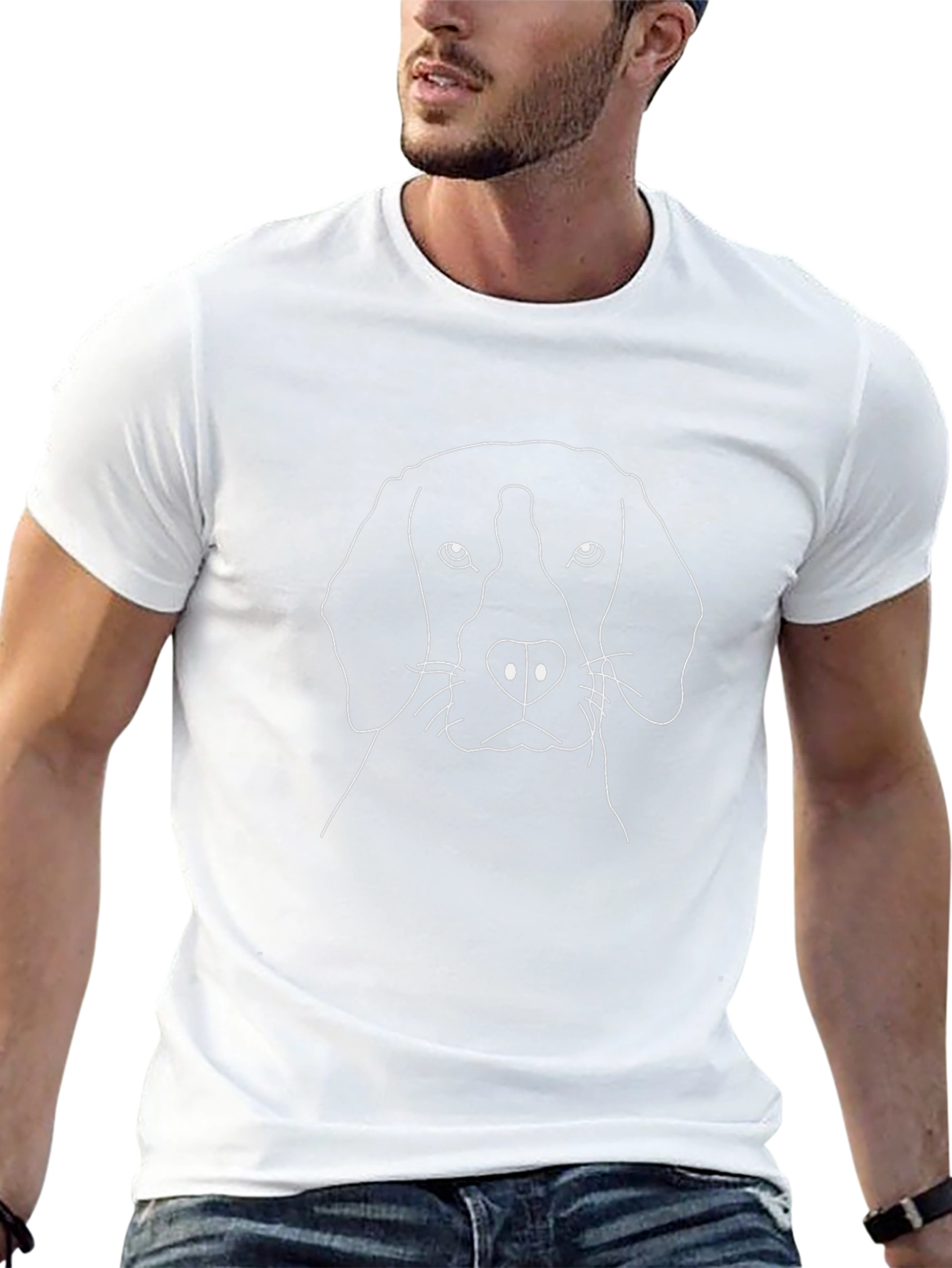 Dog Outline Black T-Shirt