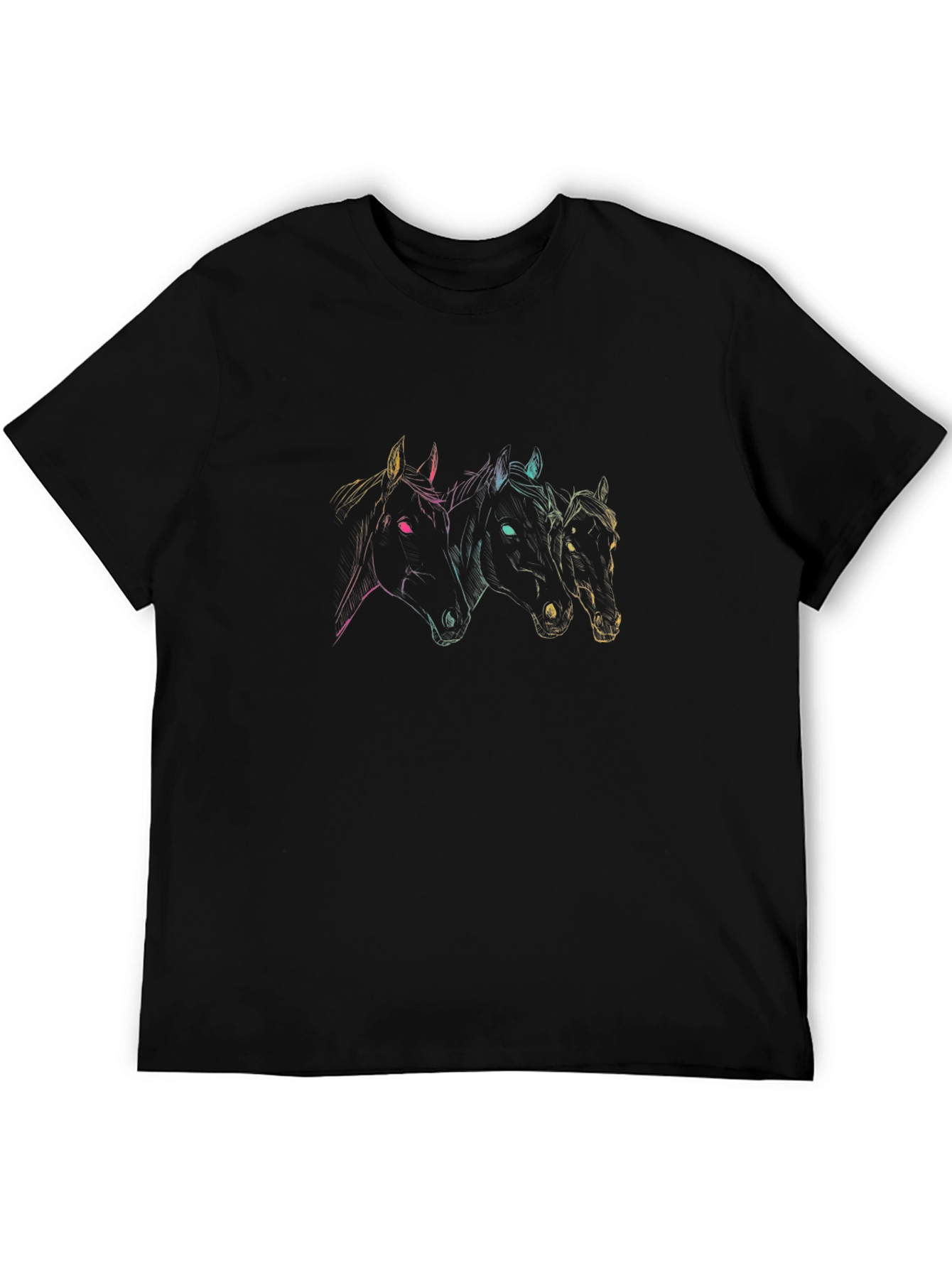 Horse Trio Graphic Tee - Black