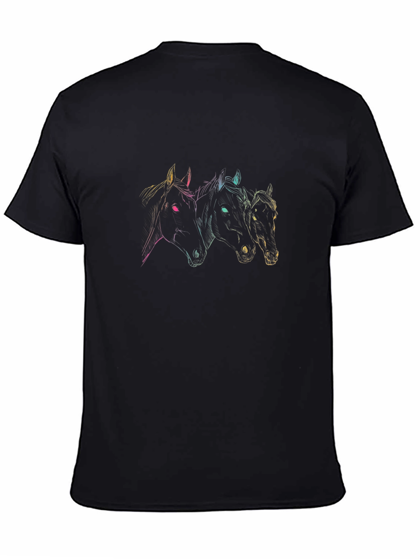 Horse Trio Graphic Tee - Black