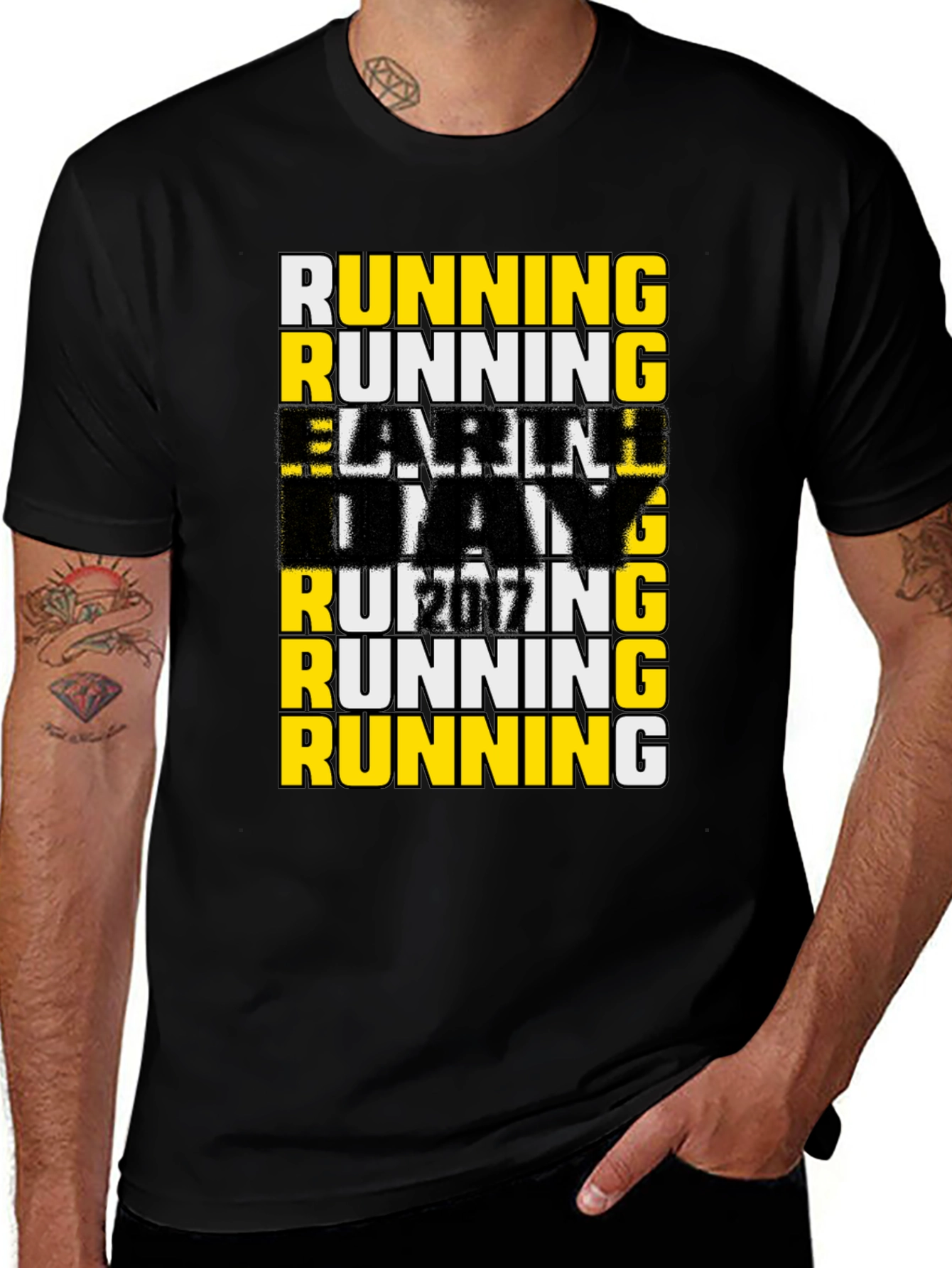 Running The Day Mens Graphic T-Shirt