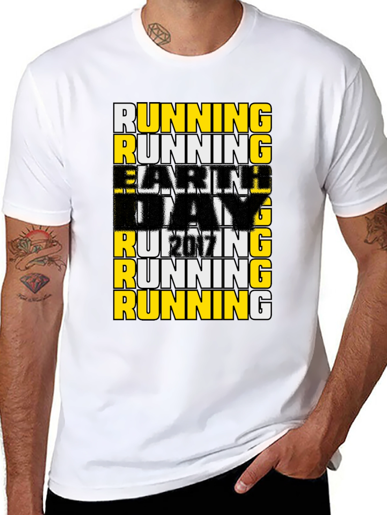 Running The Day Mens Graphic T-Shirt