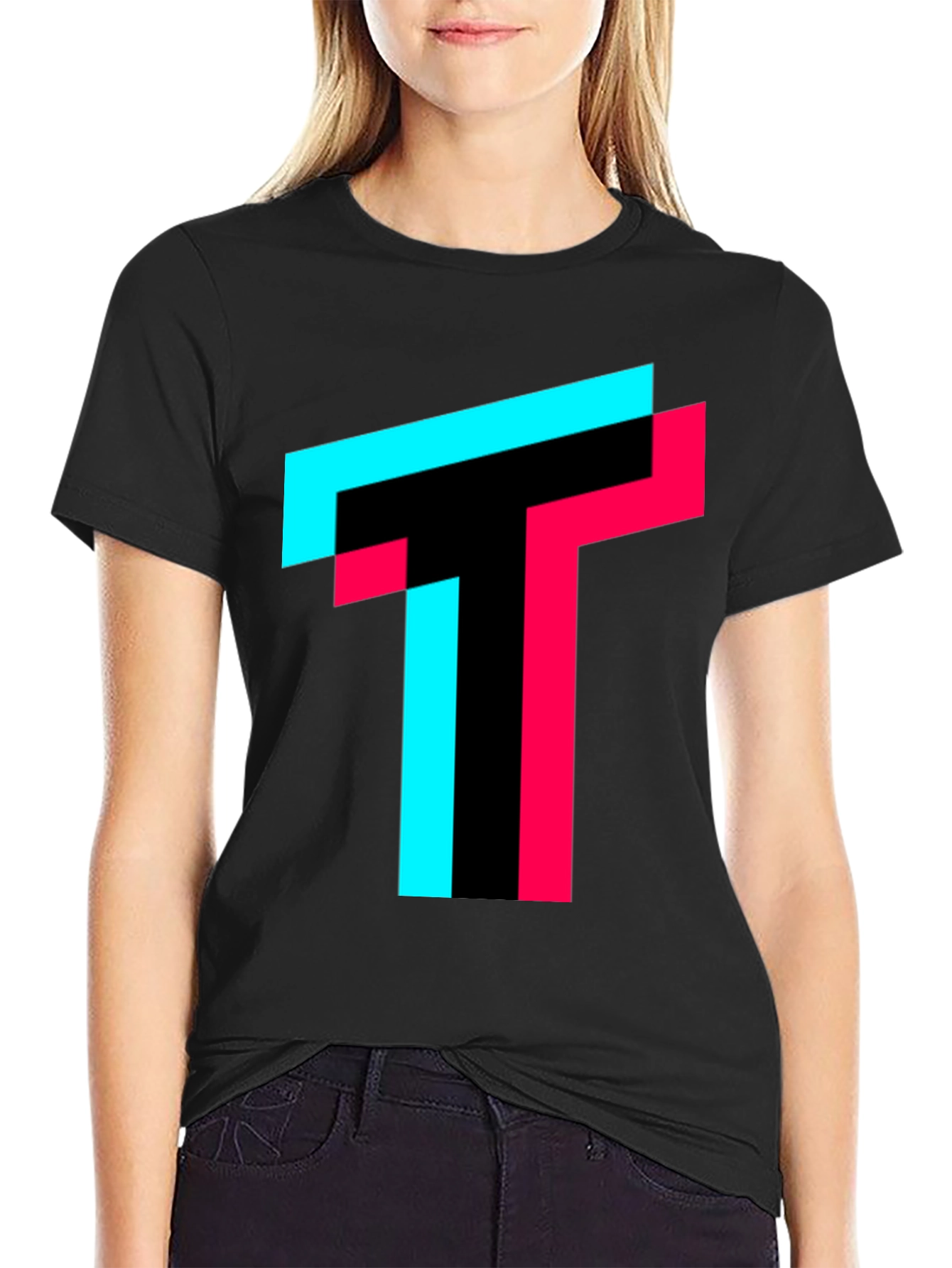 Trendy TikTok Inspired Graphic Tee - Black