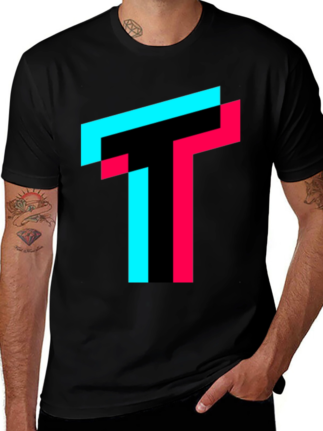 Trendy TikTok Inspired Graphic Tee - Black