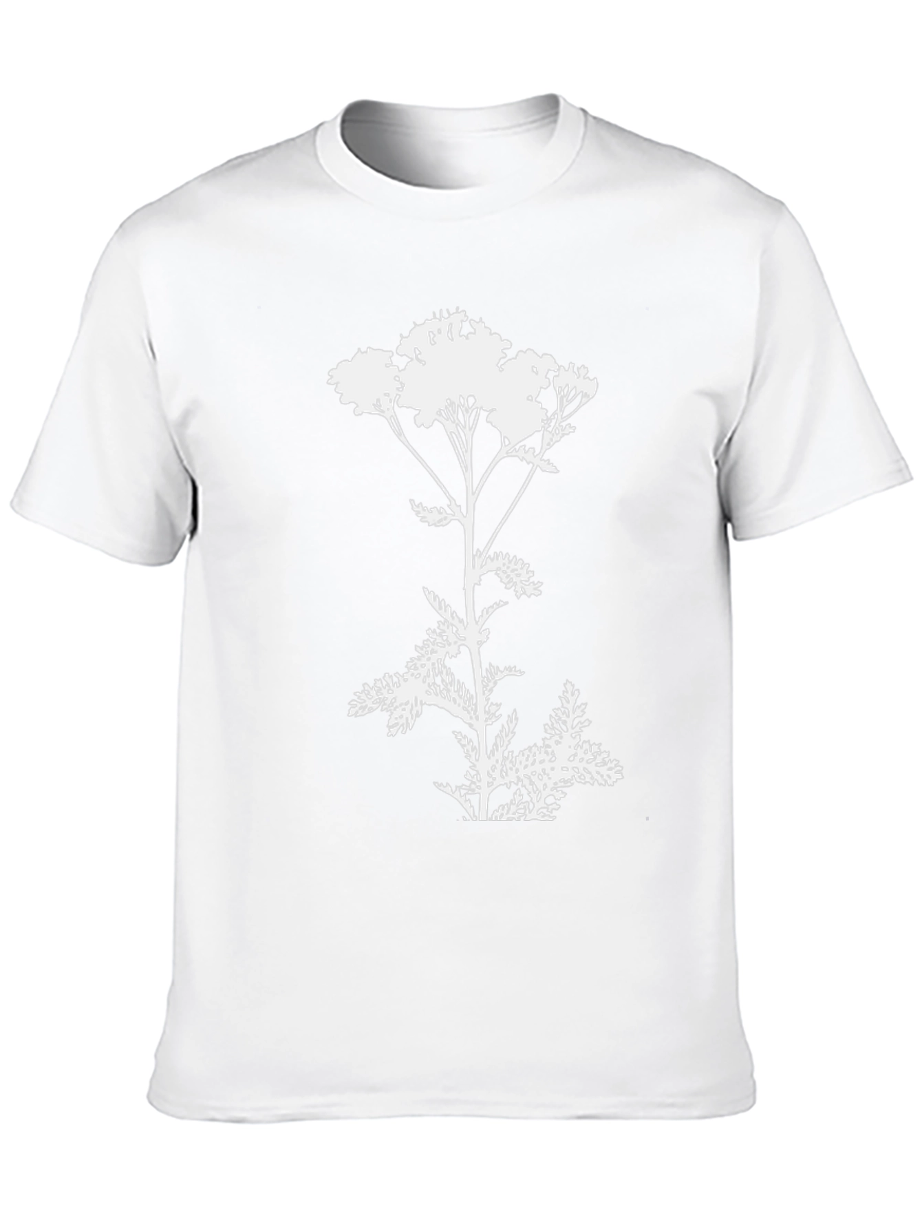 Botanical Yarrow T-Shirt: Black Cotton Graphic Tee