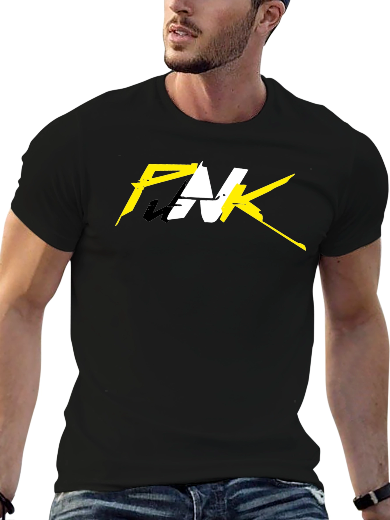 Cyberpunk Inspired Graphic Tee - Black Cotton T-Shirt