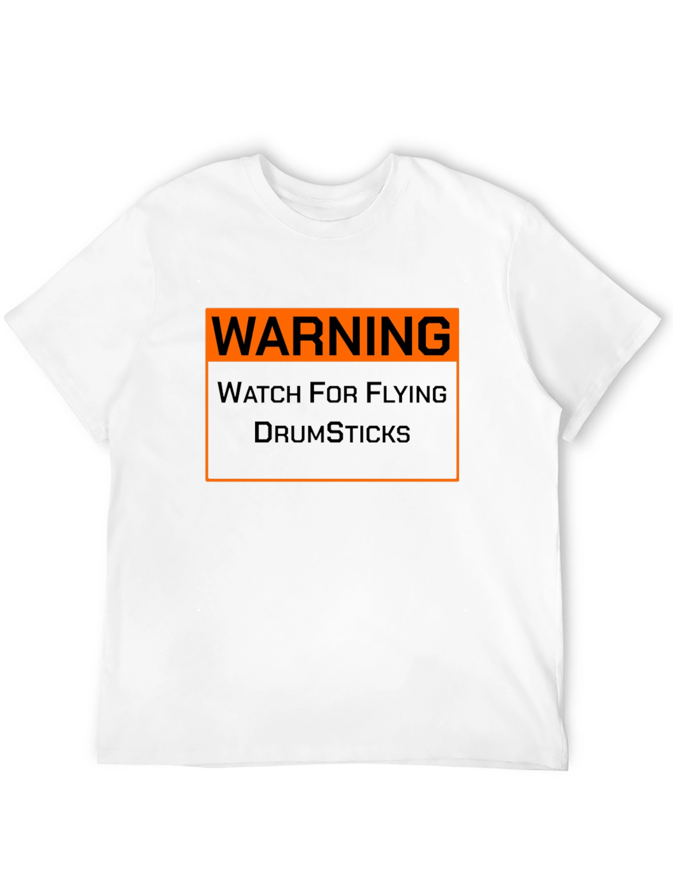 Warning Flying Drumsticks T-Shirt Funny Drummer Musician Tee