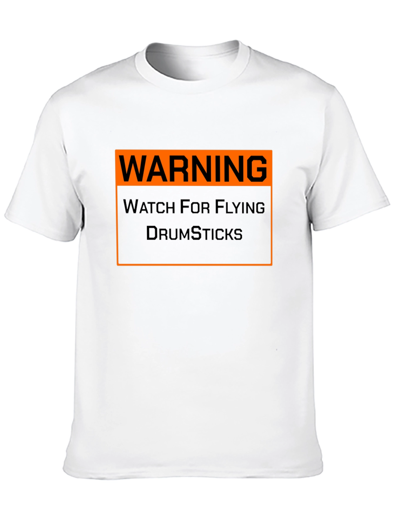Warning Flying Drumsticks T-Shirt Funny Drummer Musician Tee