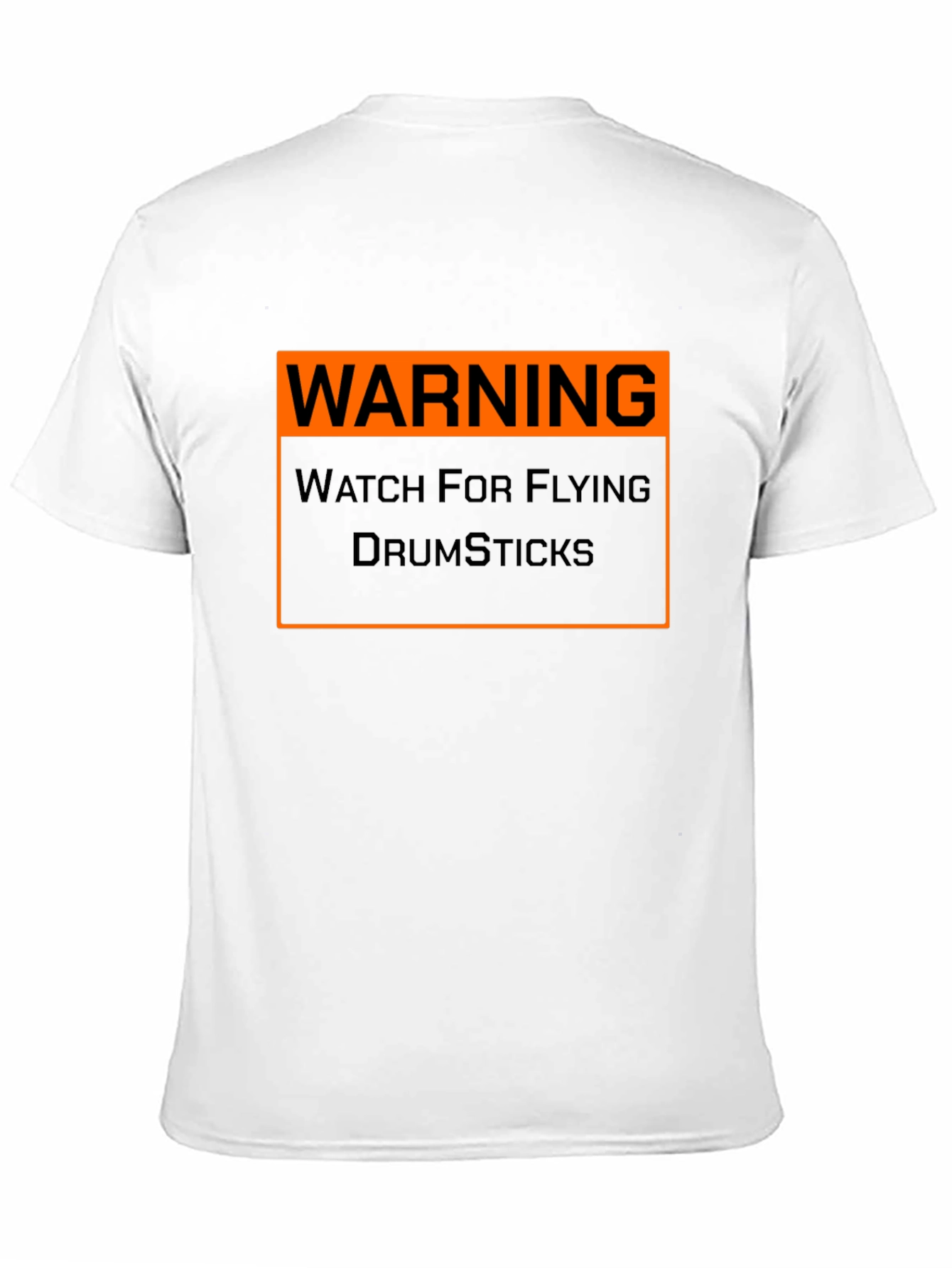 Warning Flying Drumsticks T-Shirt Funny Drummer Musician Tee