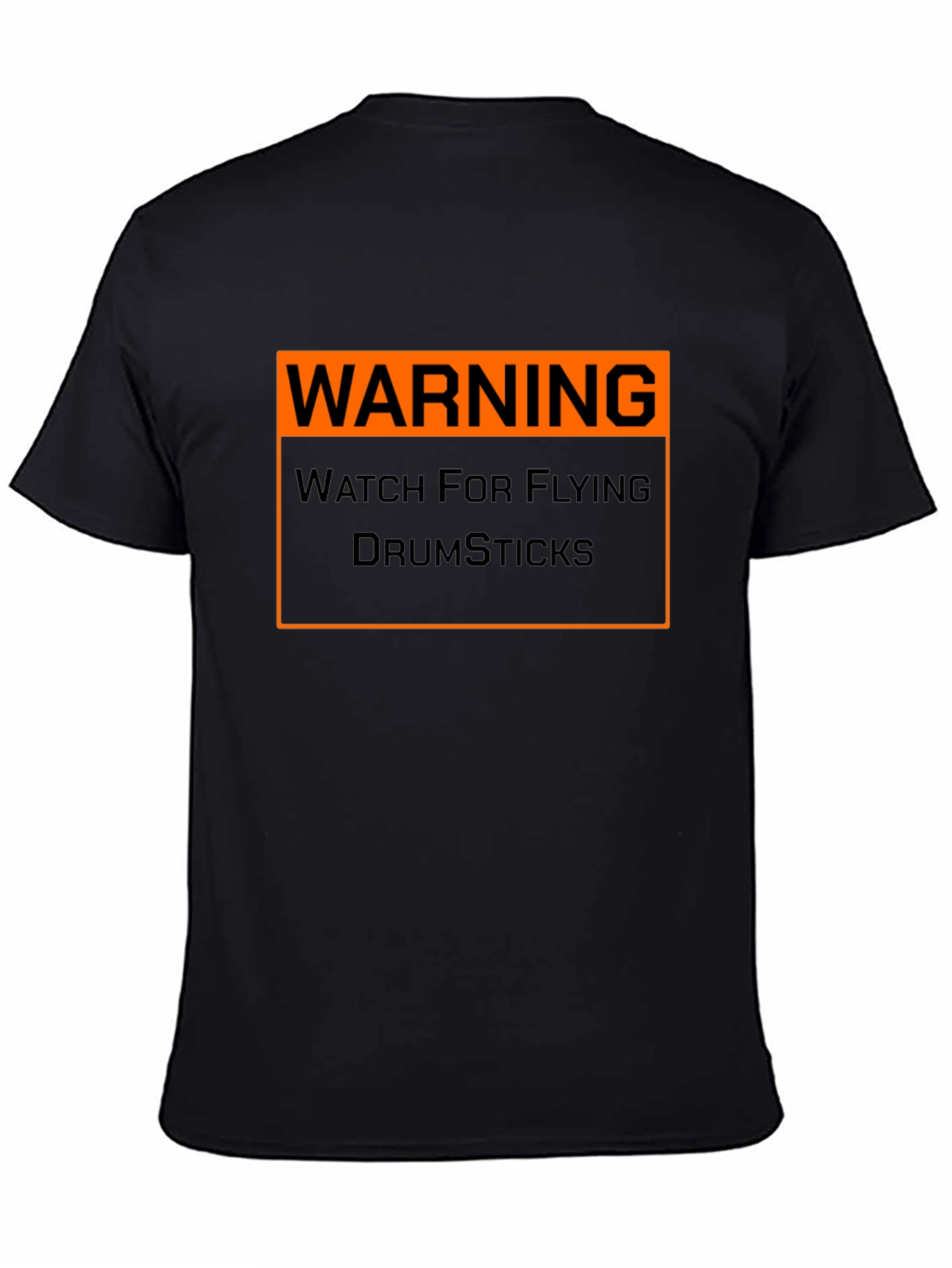 Warning Flying Drumsticks T-Shirt Funny Drummer Musician Tee