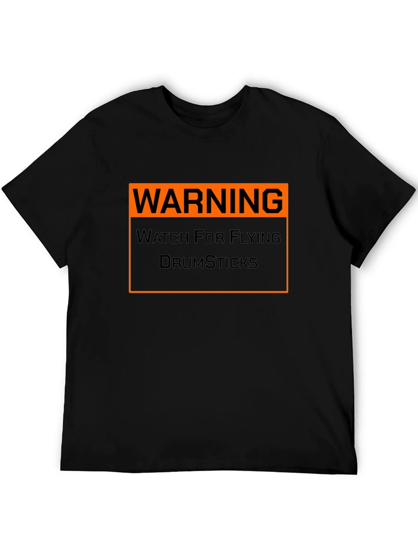 Warning Flying Drumsticks T-Shirt Funny Drummer Musician Tee
