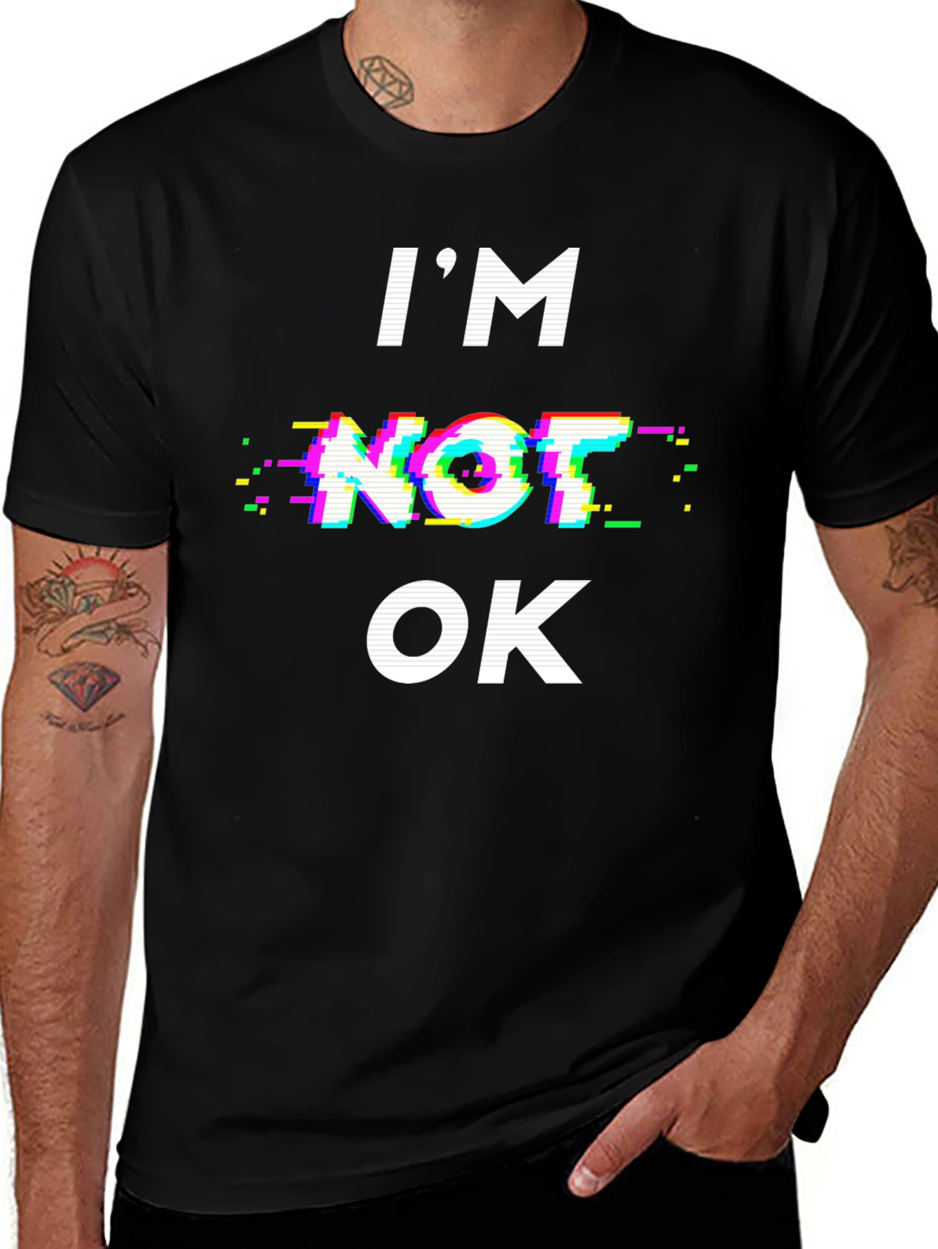 Im Not OK Graphic Tee - Black
