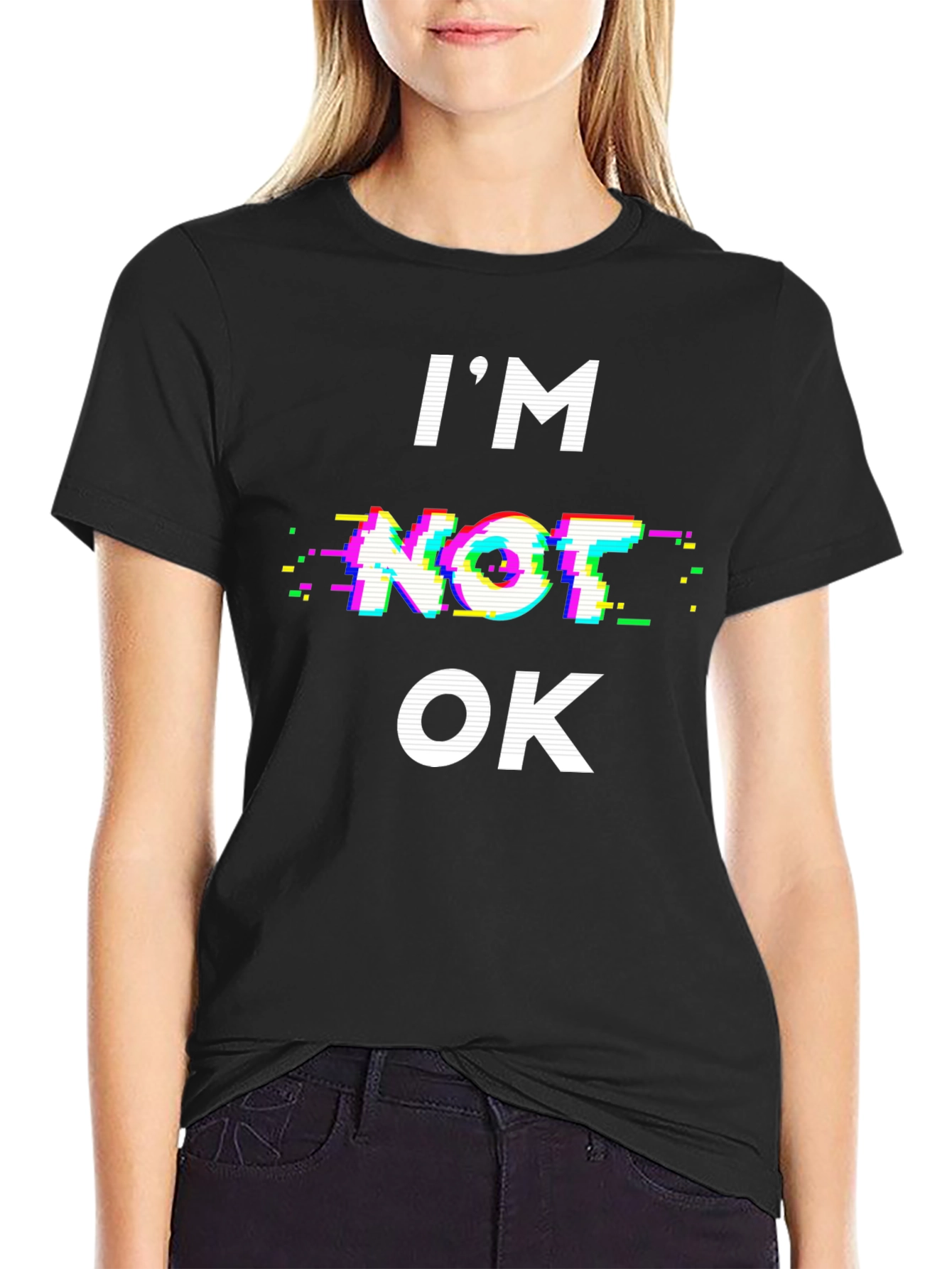 Im Not OK Graphic Tee - Black