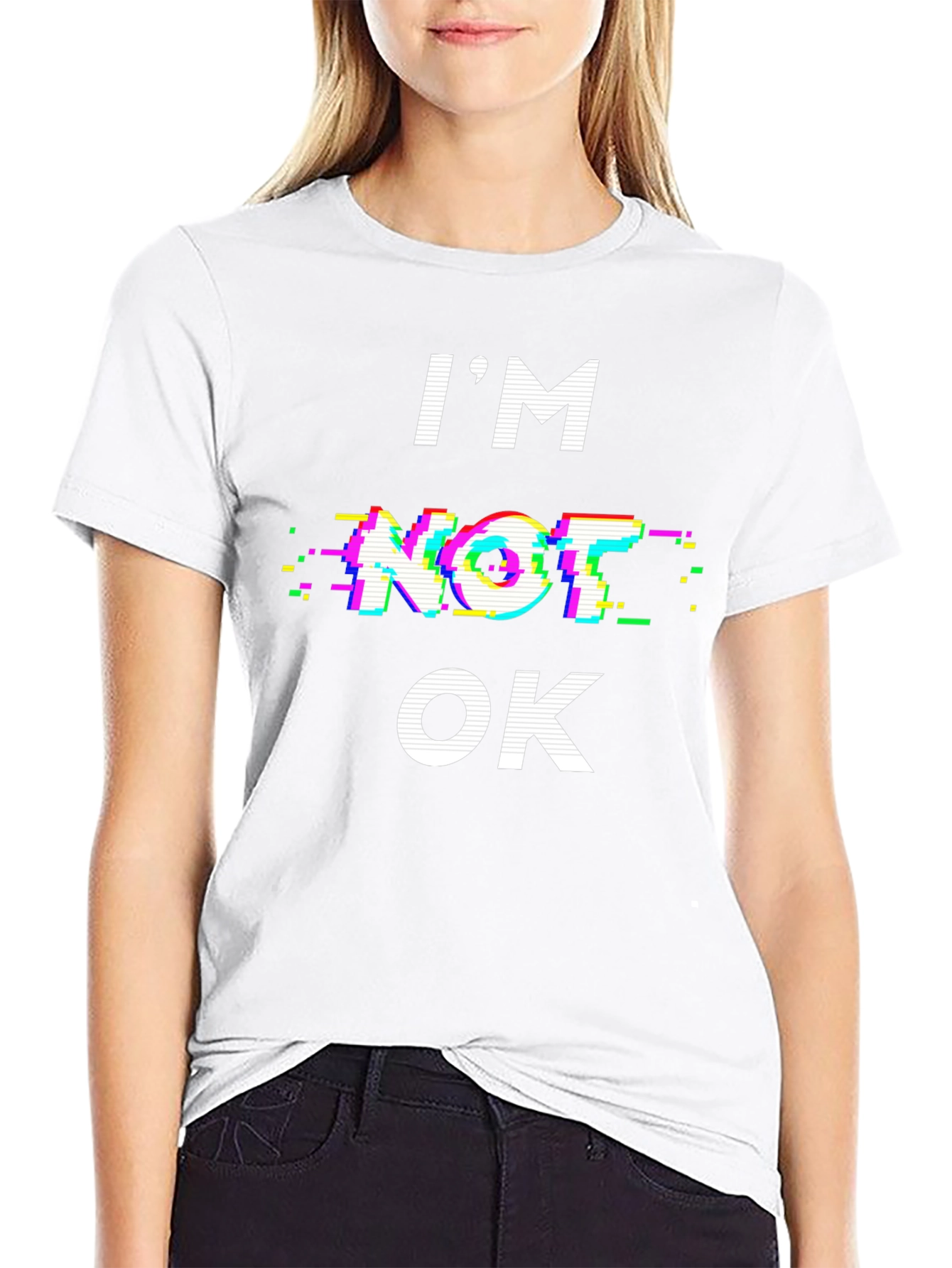 Im Not OK Graphic Tee - Black