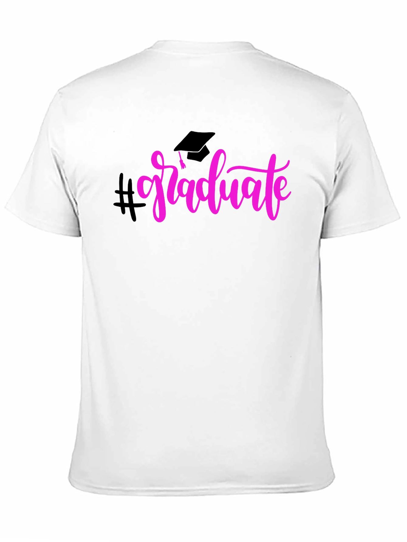 Graduate T-Shirt Black Cotton Pink Graphic